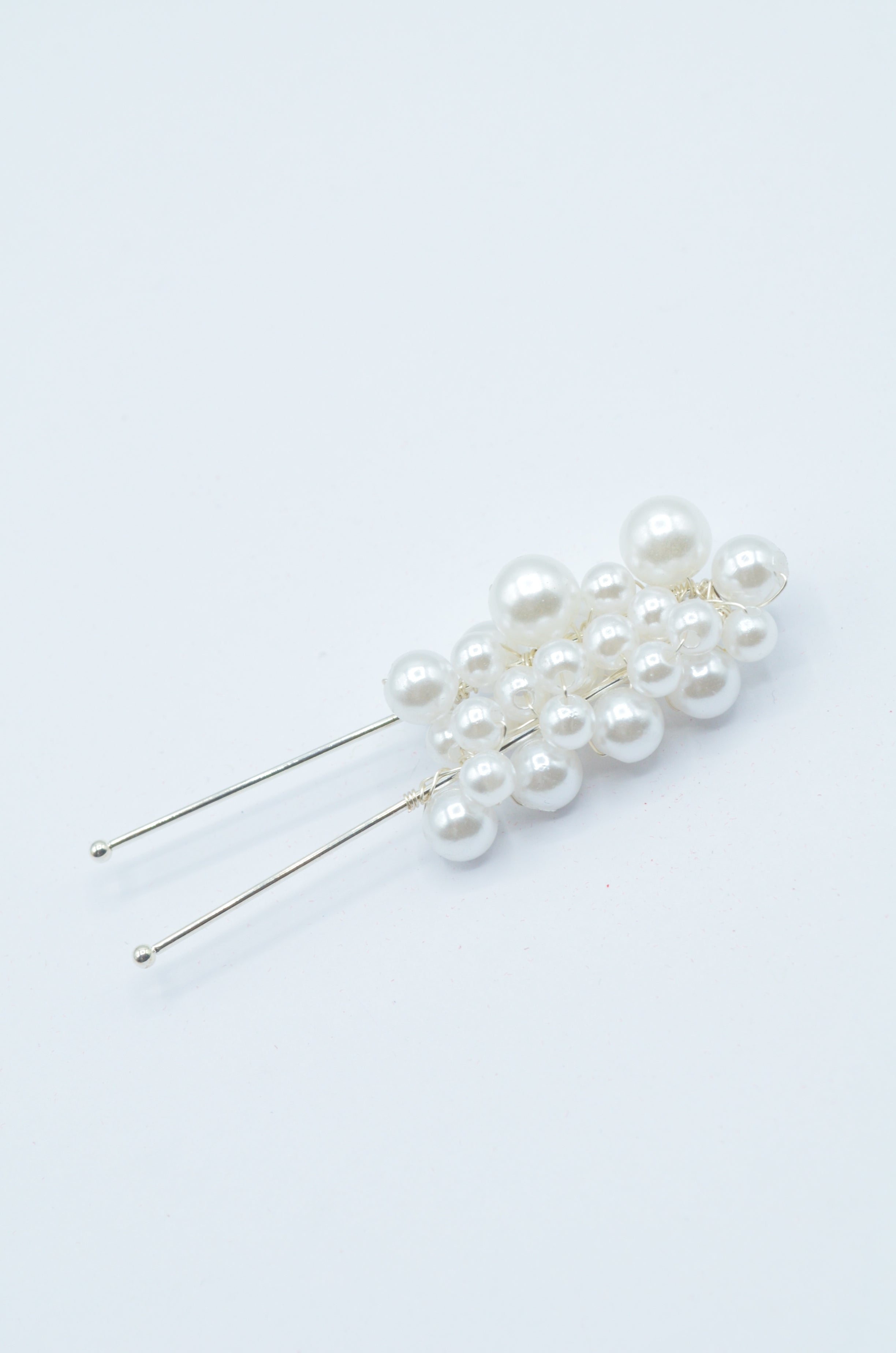 Ac De Par Cu Perle 8cm, Argintiu