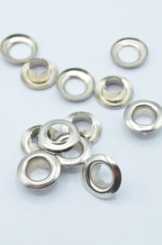 Ocheți metalici Ø10 mm interior/ Ø17 mm exterior, Argintii,