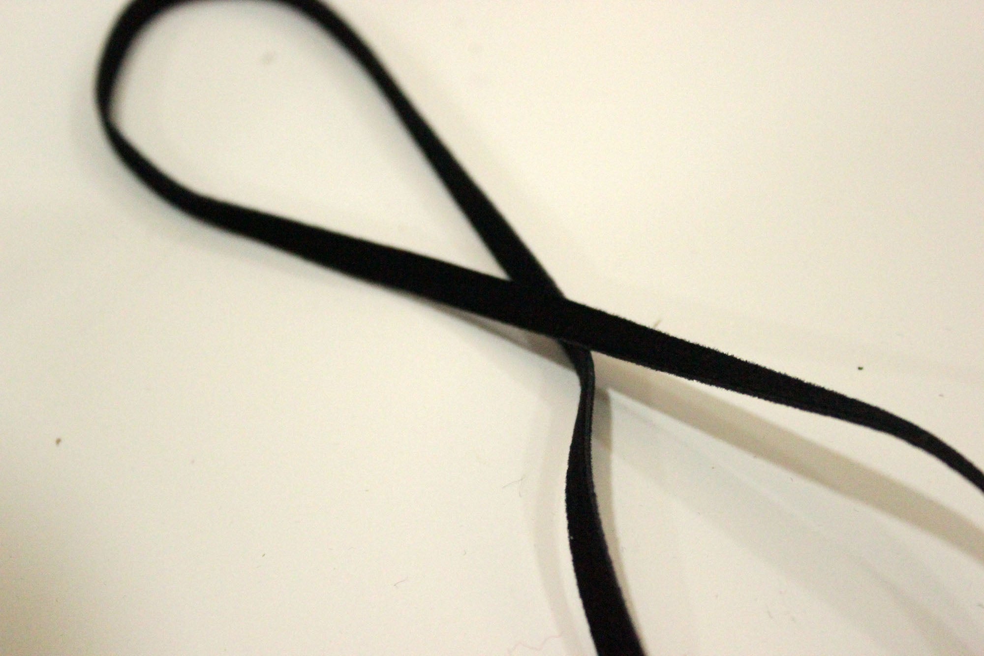 Panglica Imitatie Piele Intoarsa, Negru, 5mm