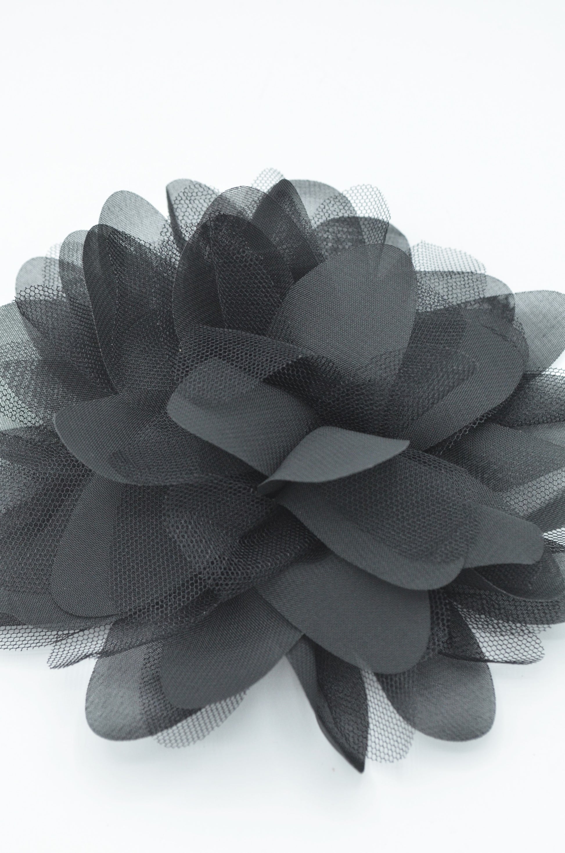 Floare Shifon 16cm, Negru
