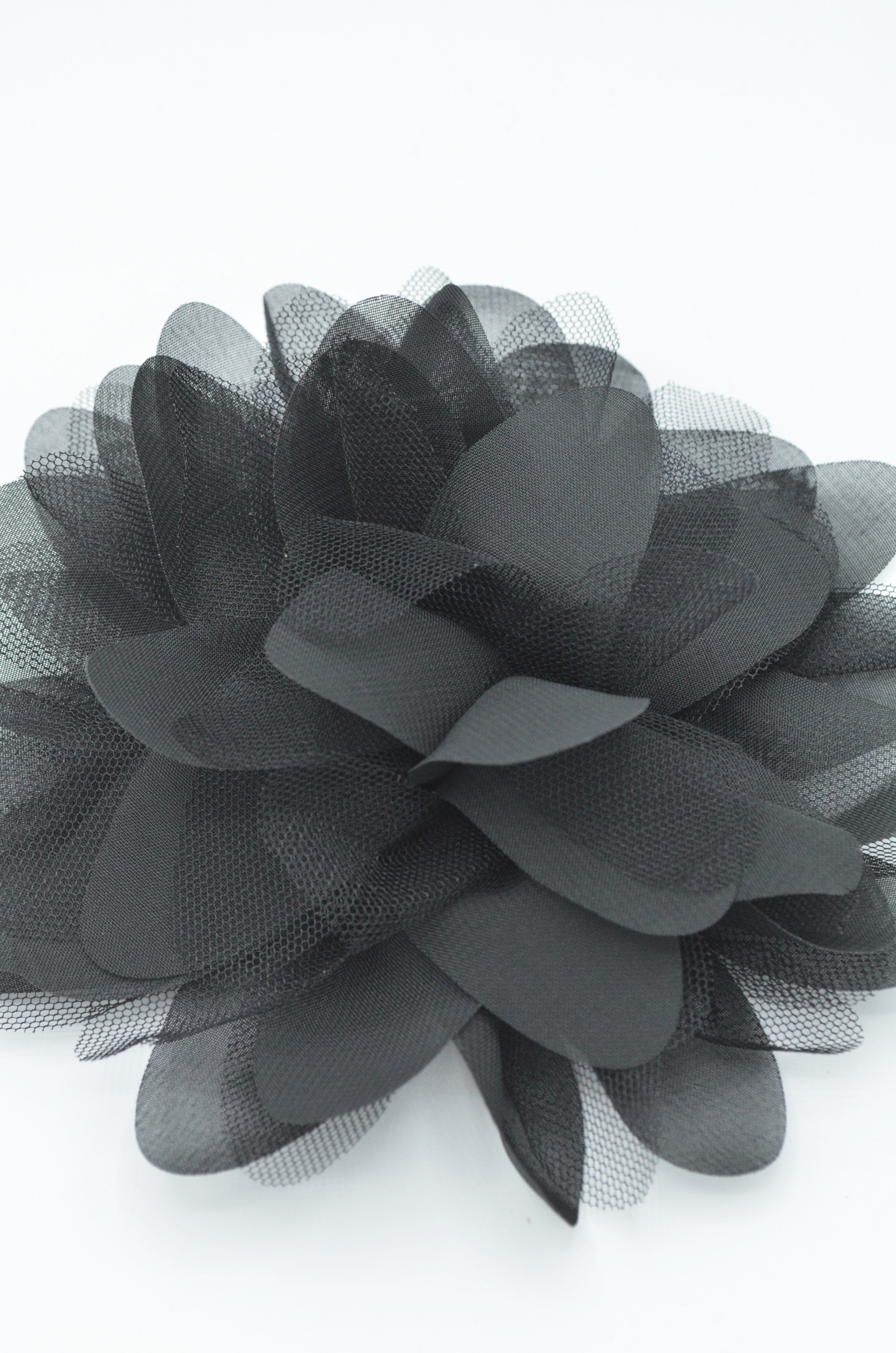 Floare Shifon 16cm, Negru