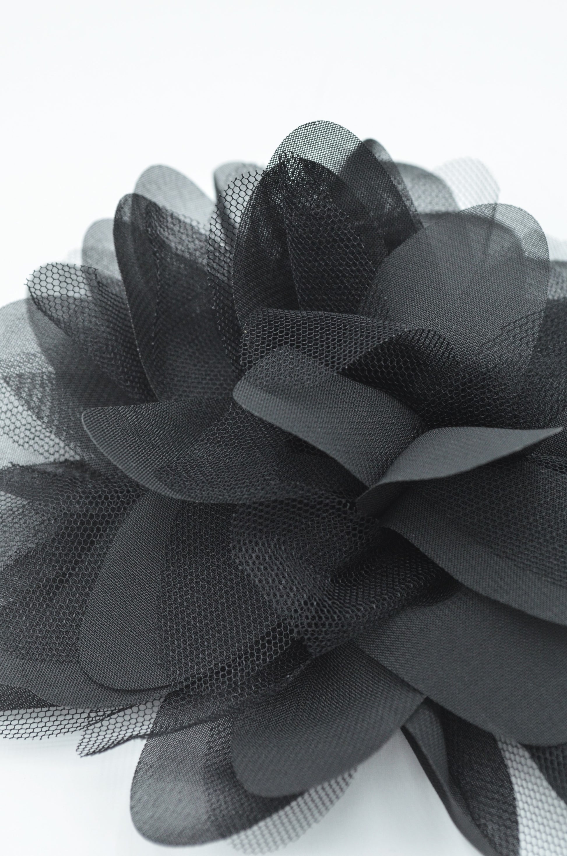 Floare Shifon 16cm, Negru
