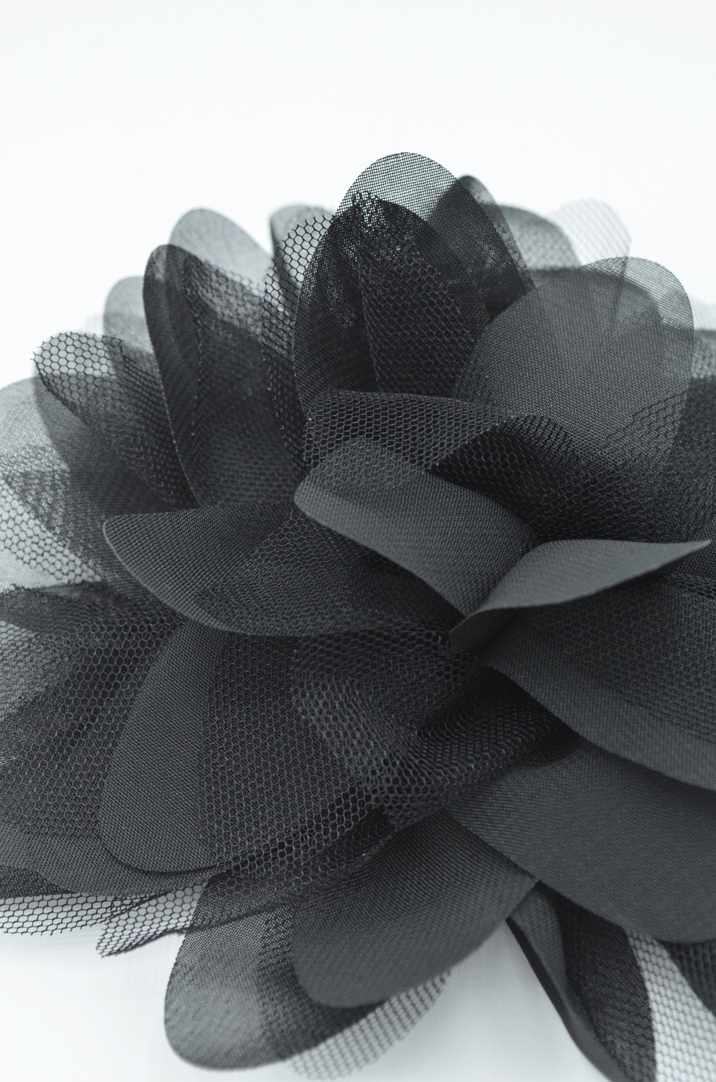 Floare Shifon 16cm, Negru
