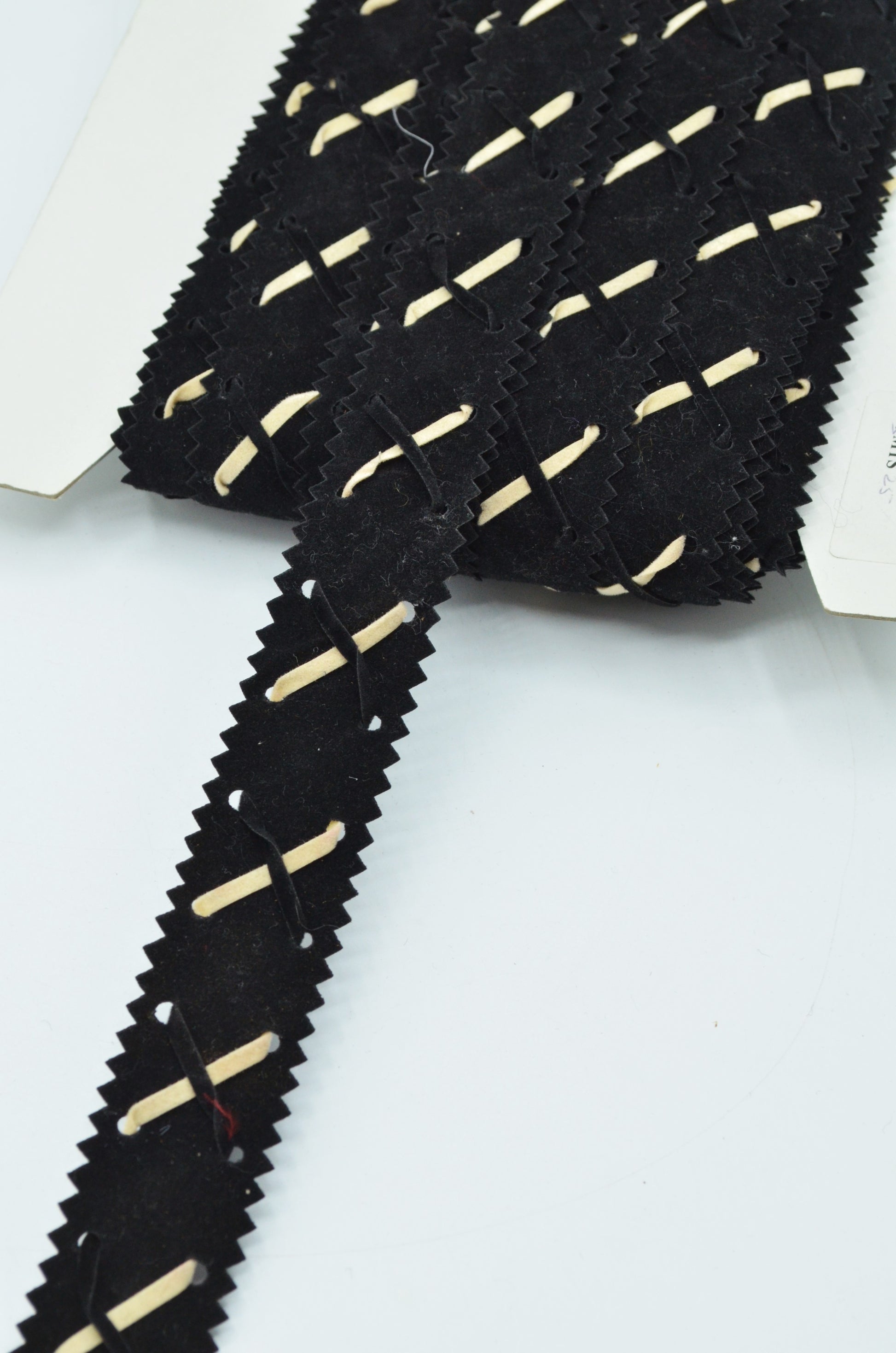 Pasmanterie Din Imitatie Piele Intoarsa, 28mm, Negru