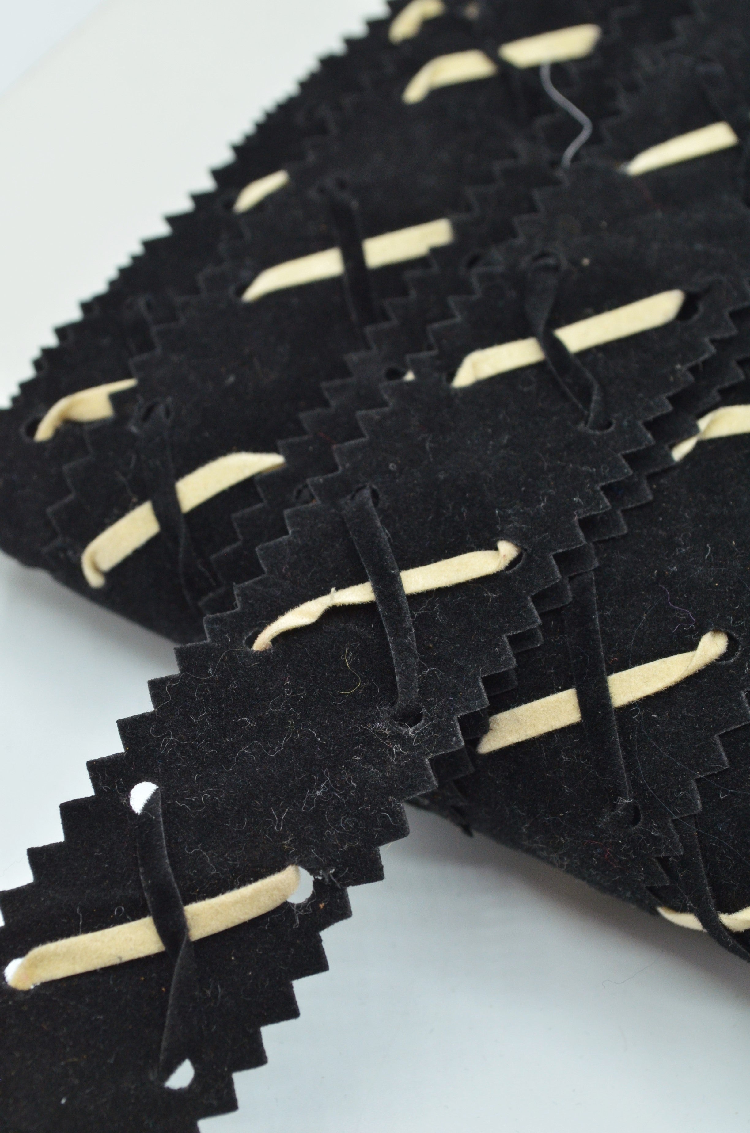 Pasmanterie Din Imitatie Piele Intoarsa, 28mm, Negru