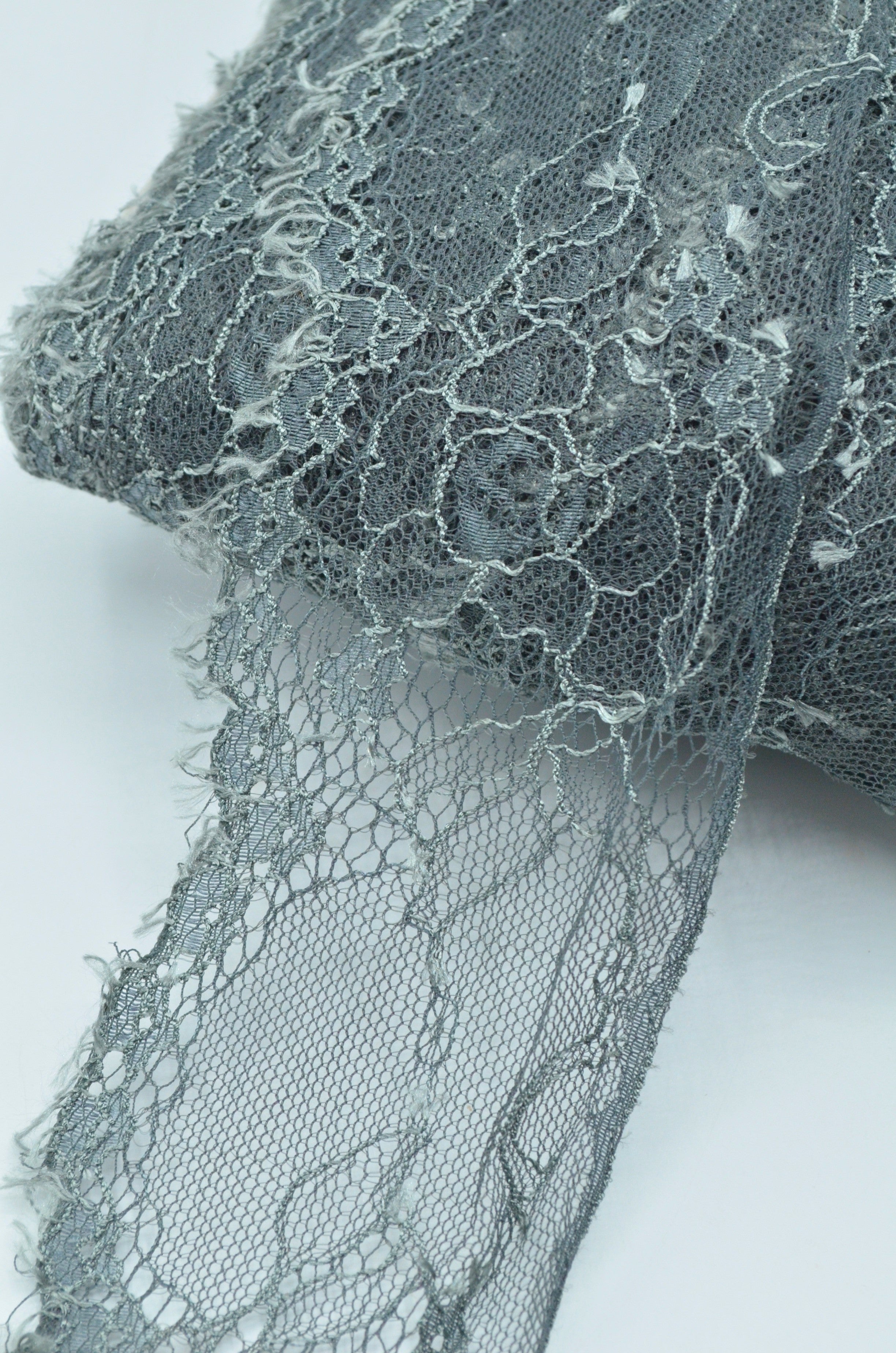 Dantela Chantilly 7cm, Gri Petrol