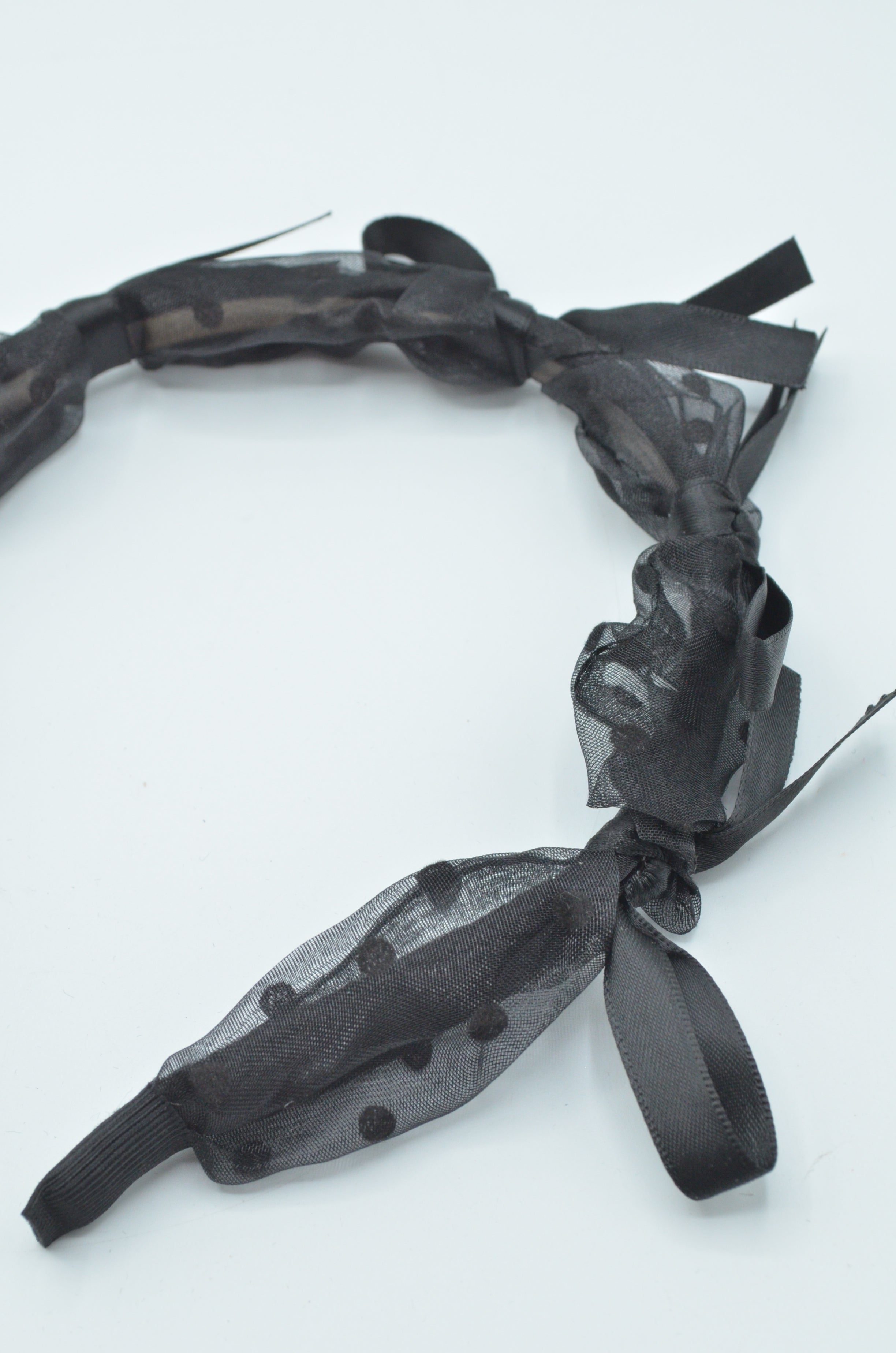 Cordeluta De Par Cu Organza 1cm latime, Negru