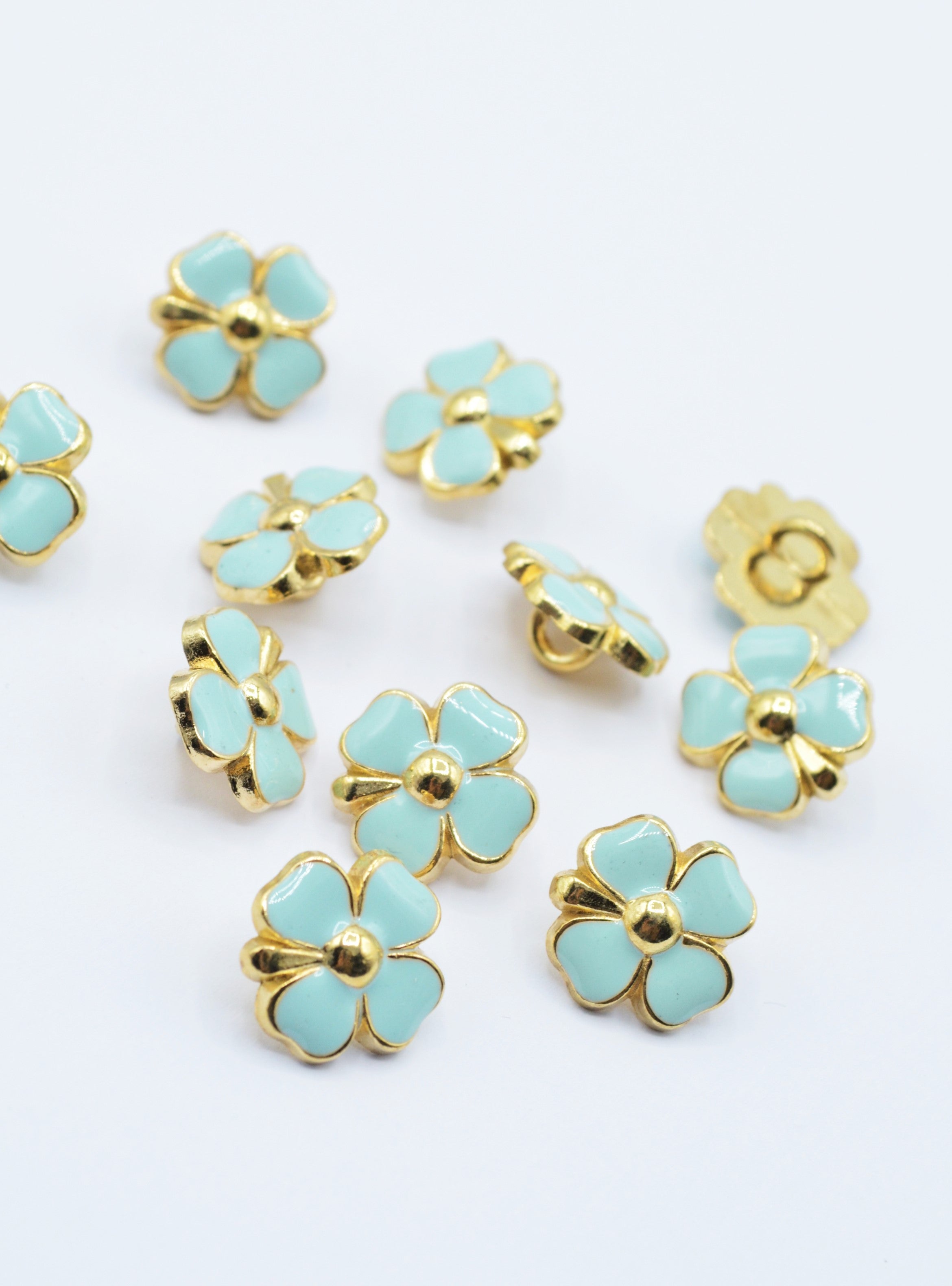 Nasturi Metalici Floare 14mm, Turcoaz