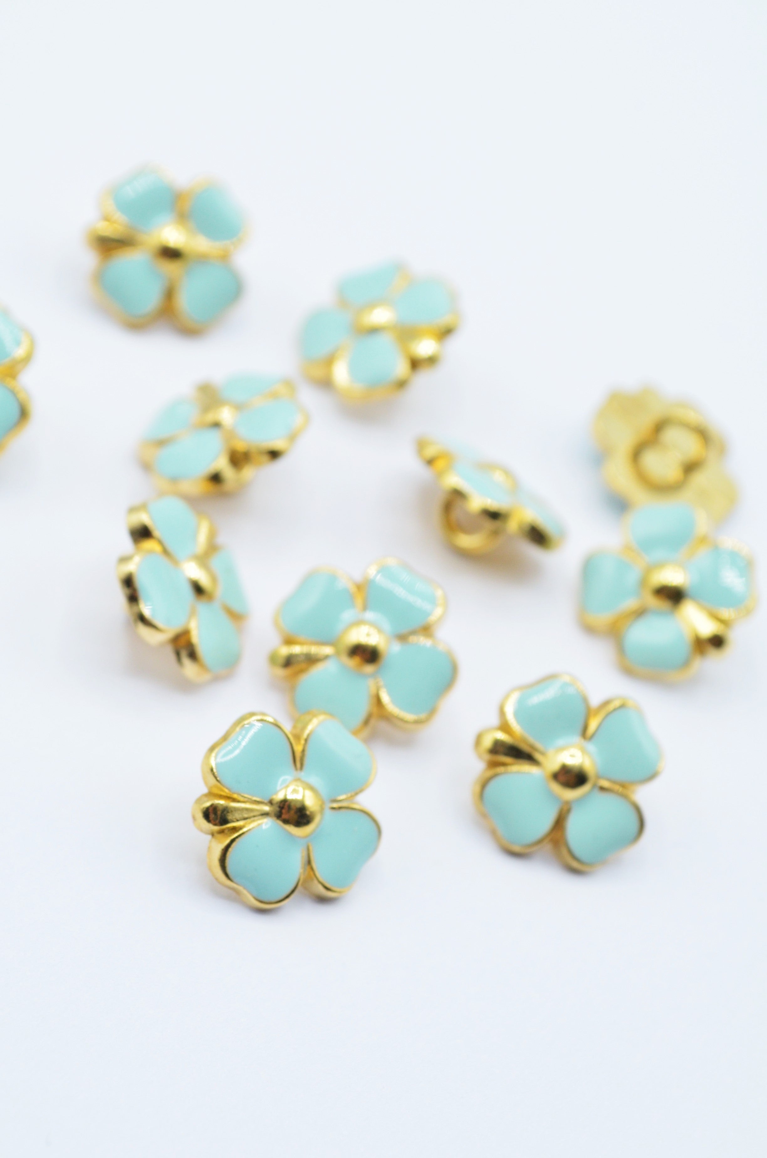 Nasturi Metalici Floare 14mm, Turcoaz
