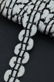 Pasmanterie 30mm, Alb Negru