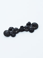 Brandemburg Cu Perle Si Strasuri 8cm, Negru