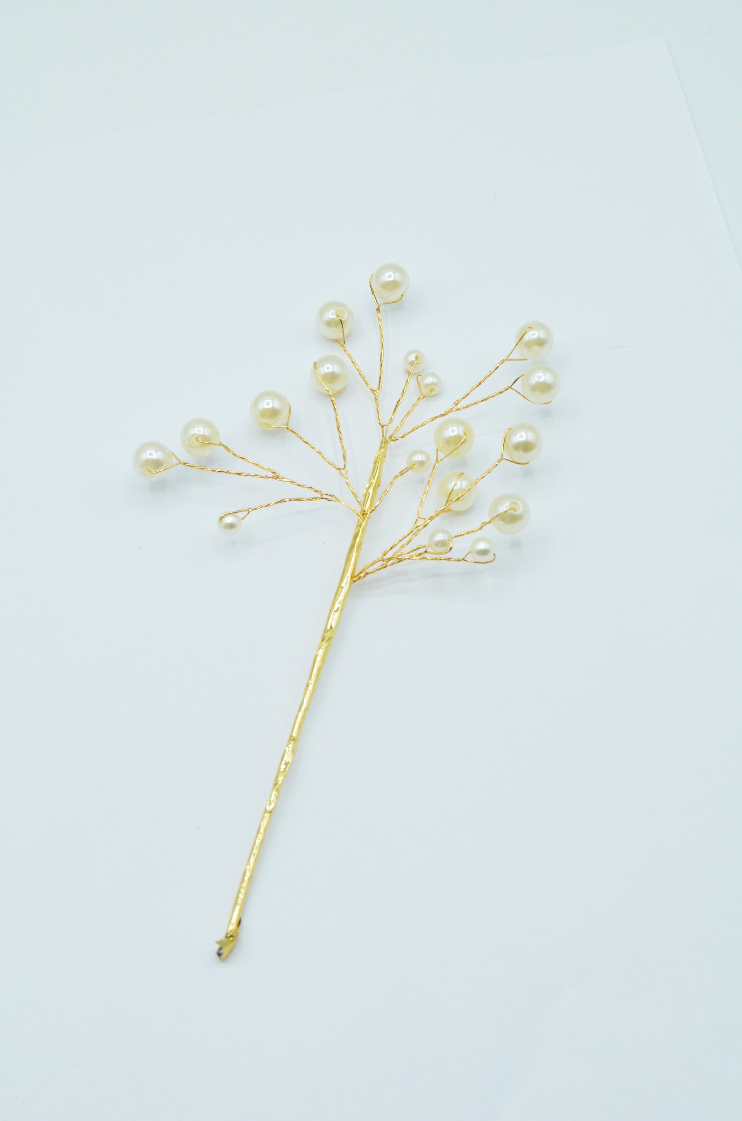 Crenguta Din Sarma Modelatoare Aurie Si Perle 18cm