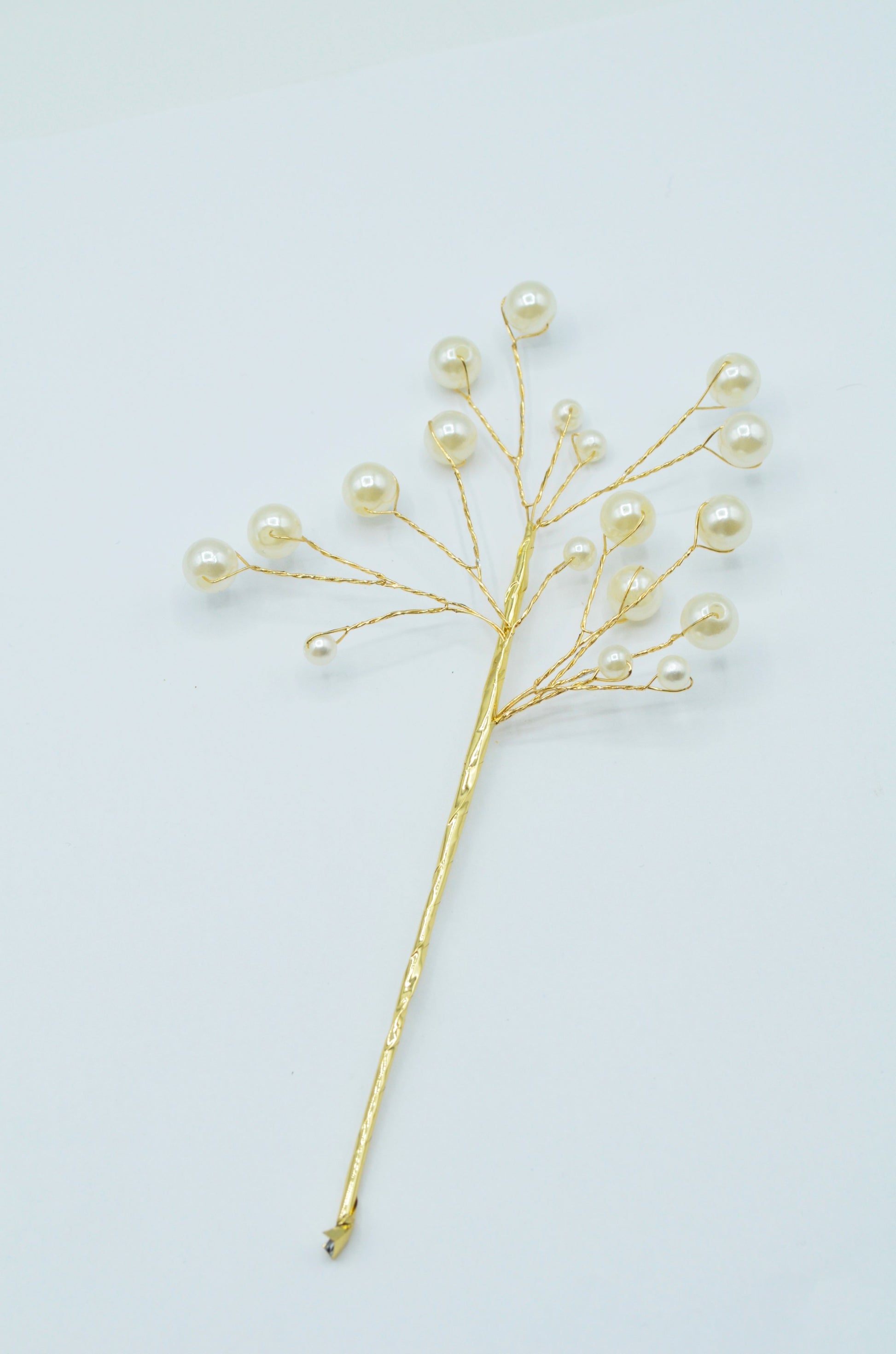 Crenguta Din Sarma Modelatoare Aurie Si Perle 18cm