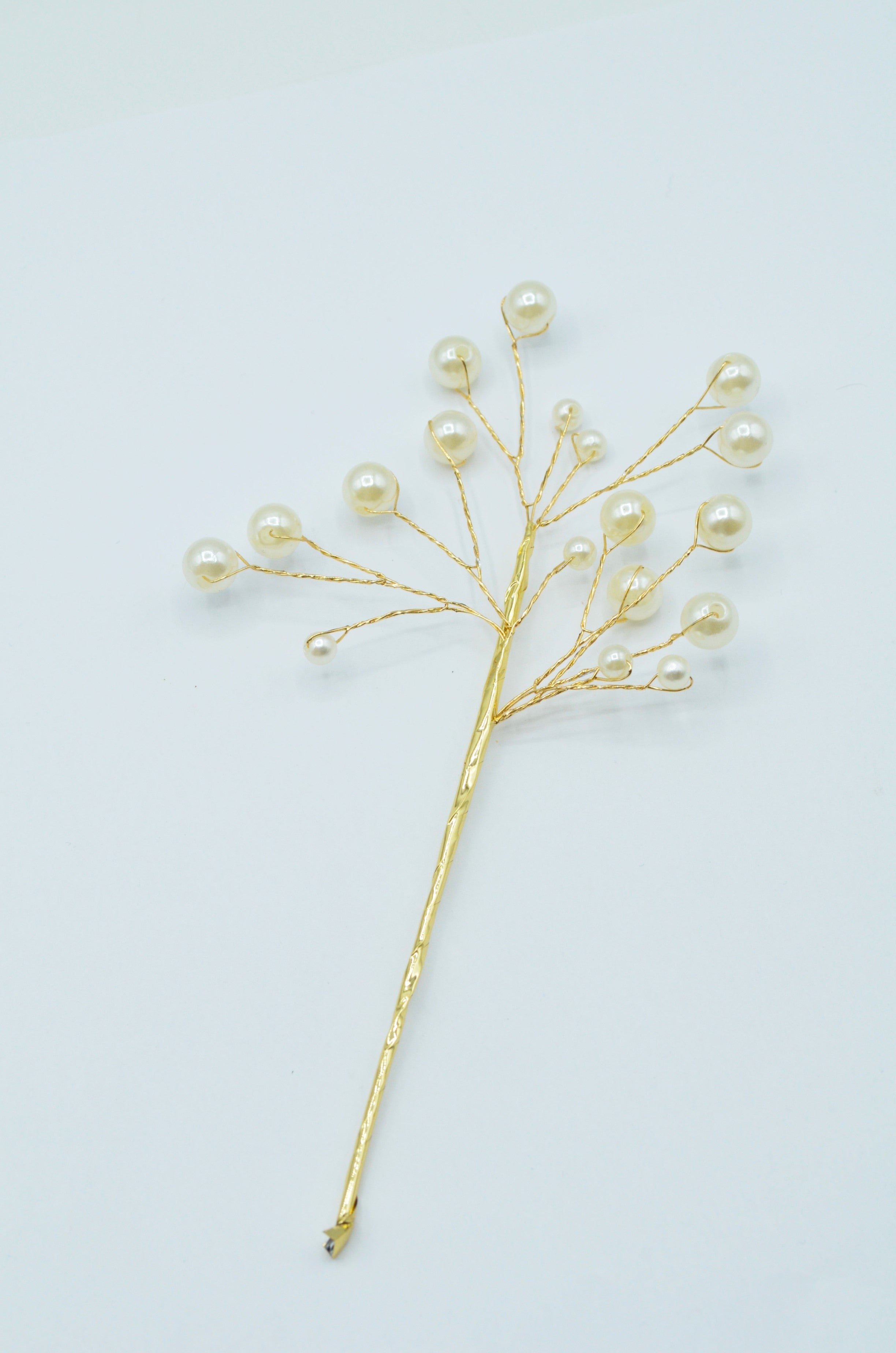 Crenguta Din Sarma Modelatoare Aurie Si Perle 18cm