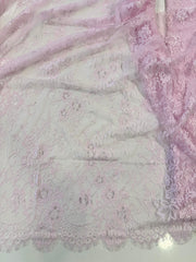 Dantela Tip Chantilly Roz pastel  - preț pe metru