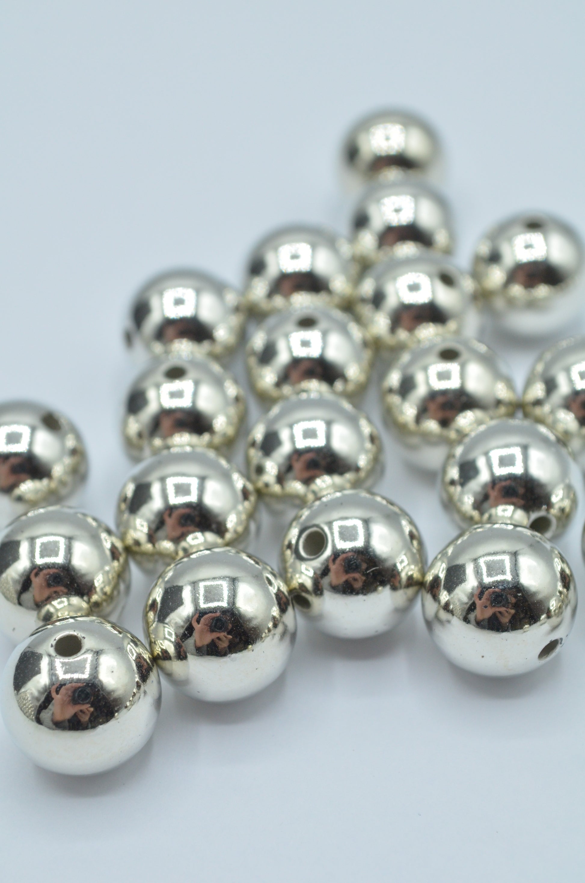 Margele 20mm, Argintiu, (10buc)