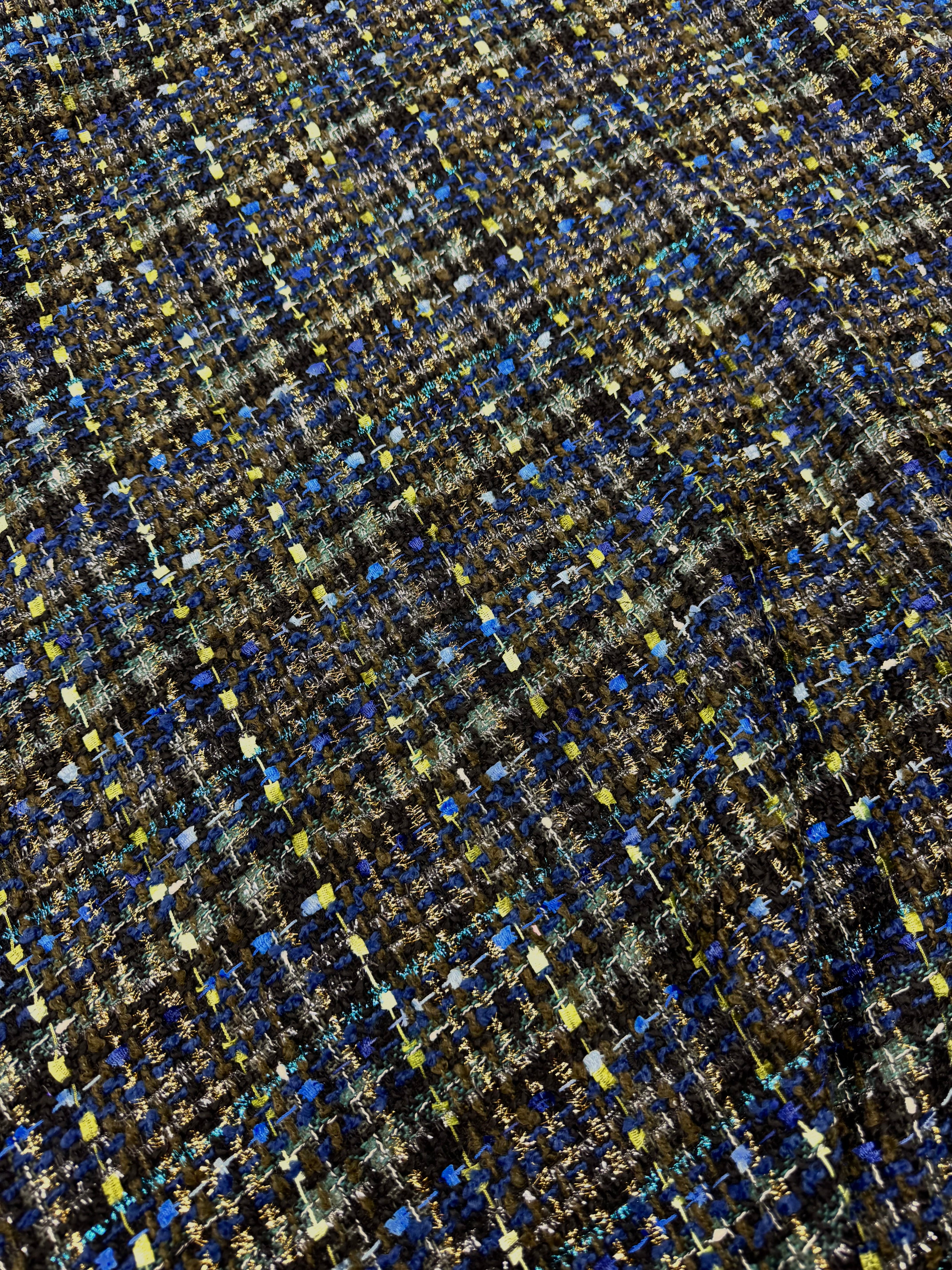 Stofă Tweed cu fir lurex auriu