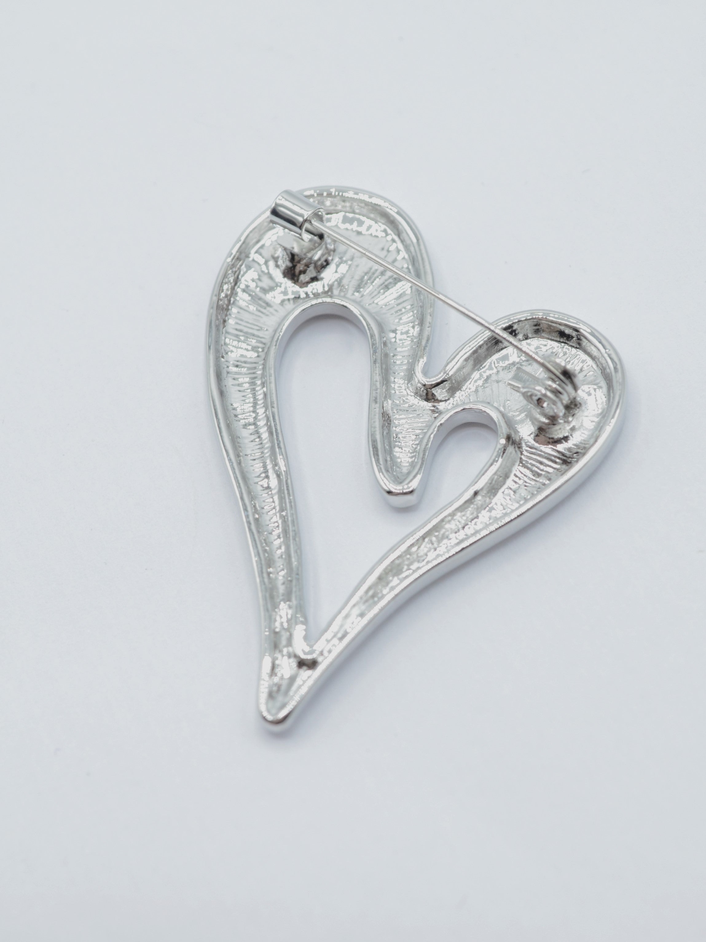 Brosa Inima 53x40mm, Argintiu