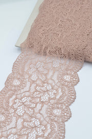 Dantela Chantilly 13cm, Bej Roze