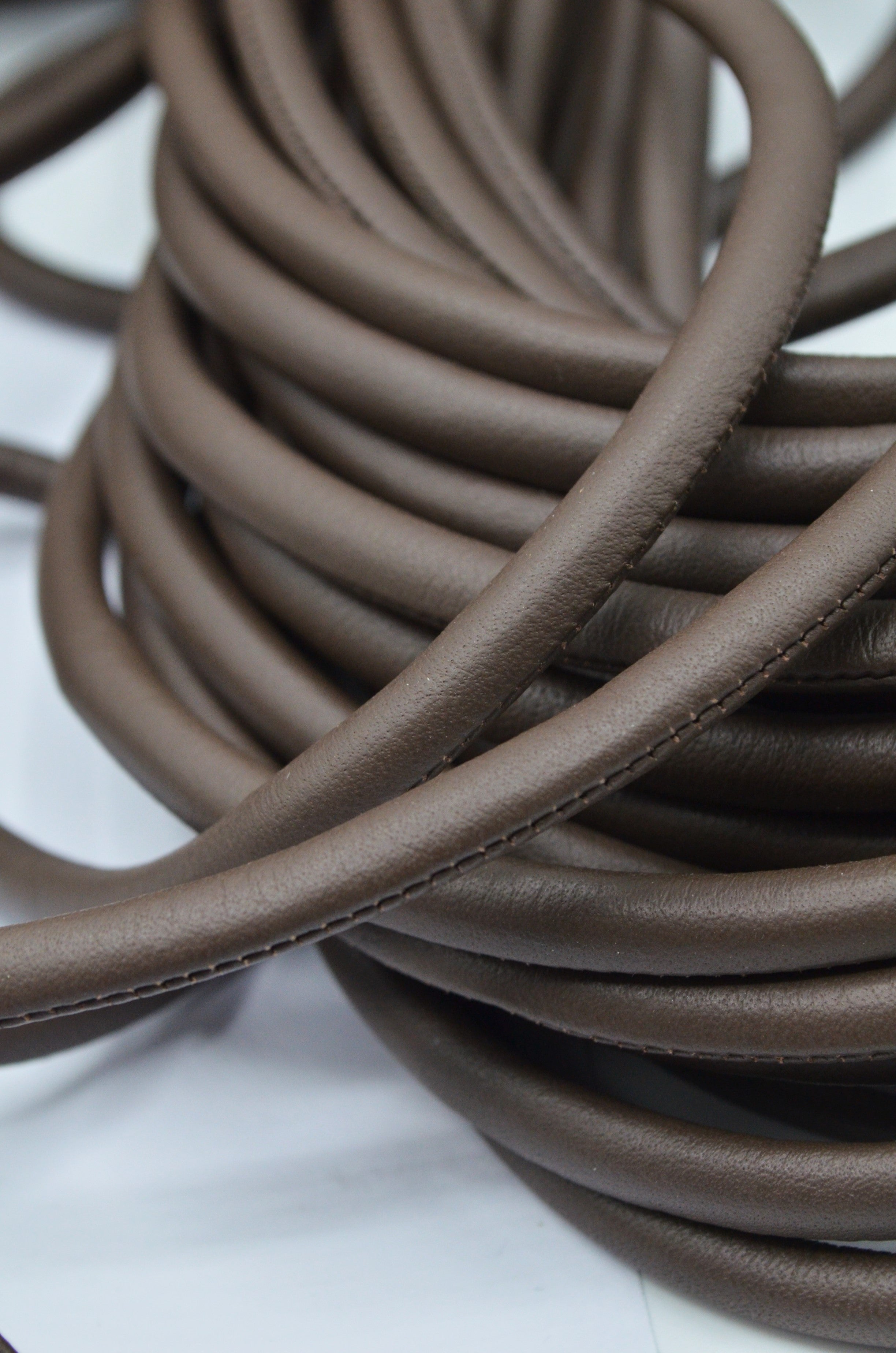 Snur Piele Ecologica Cu Burete 7mm, Maro