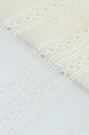 Organza De Matase Brodata Crem (37cm/Latime)