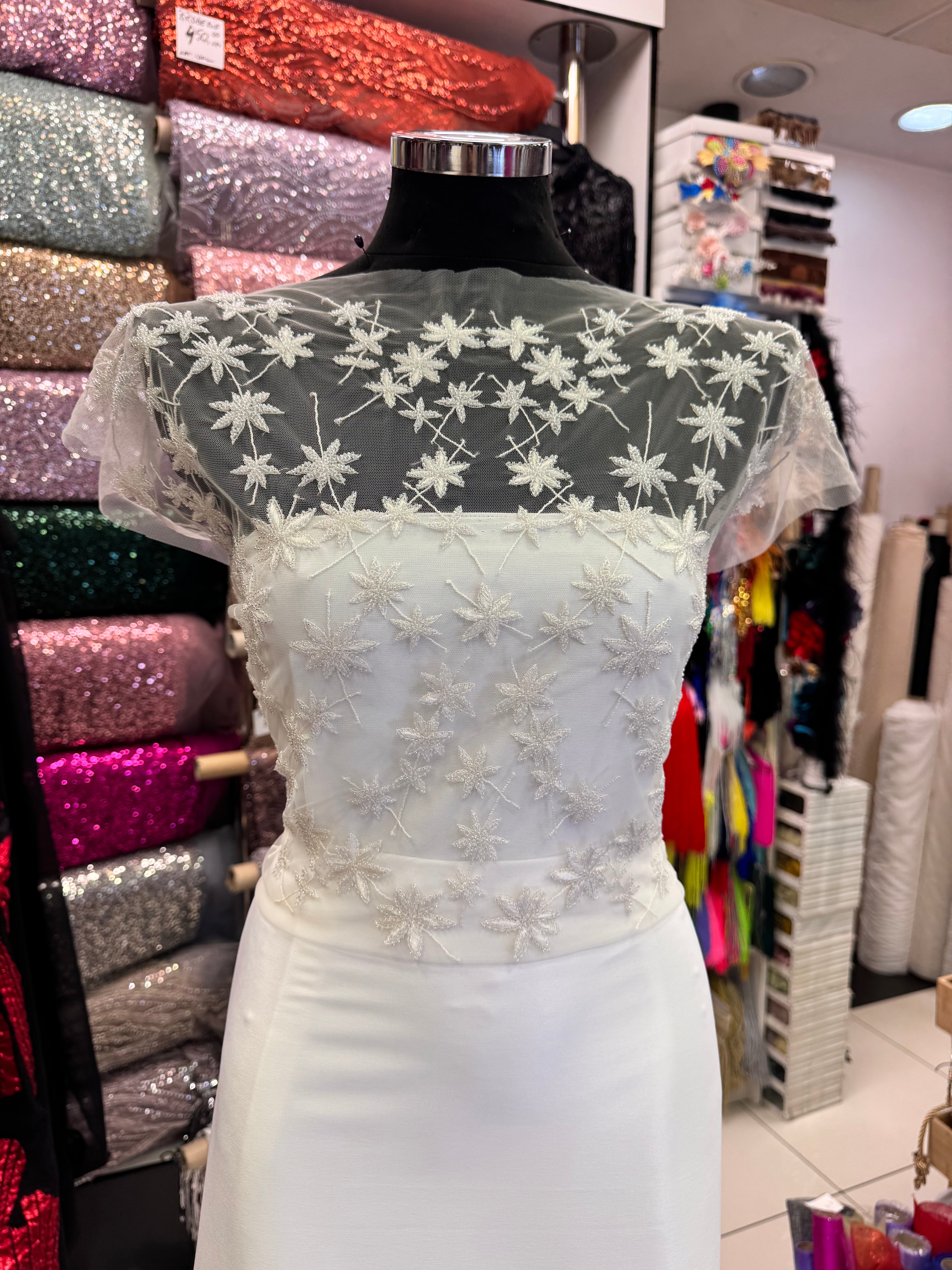 Broderie Bust Pentru Mireasă Ivoire