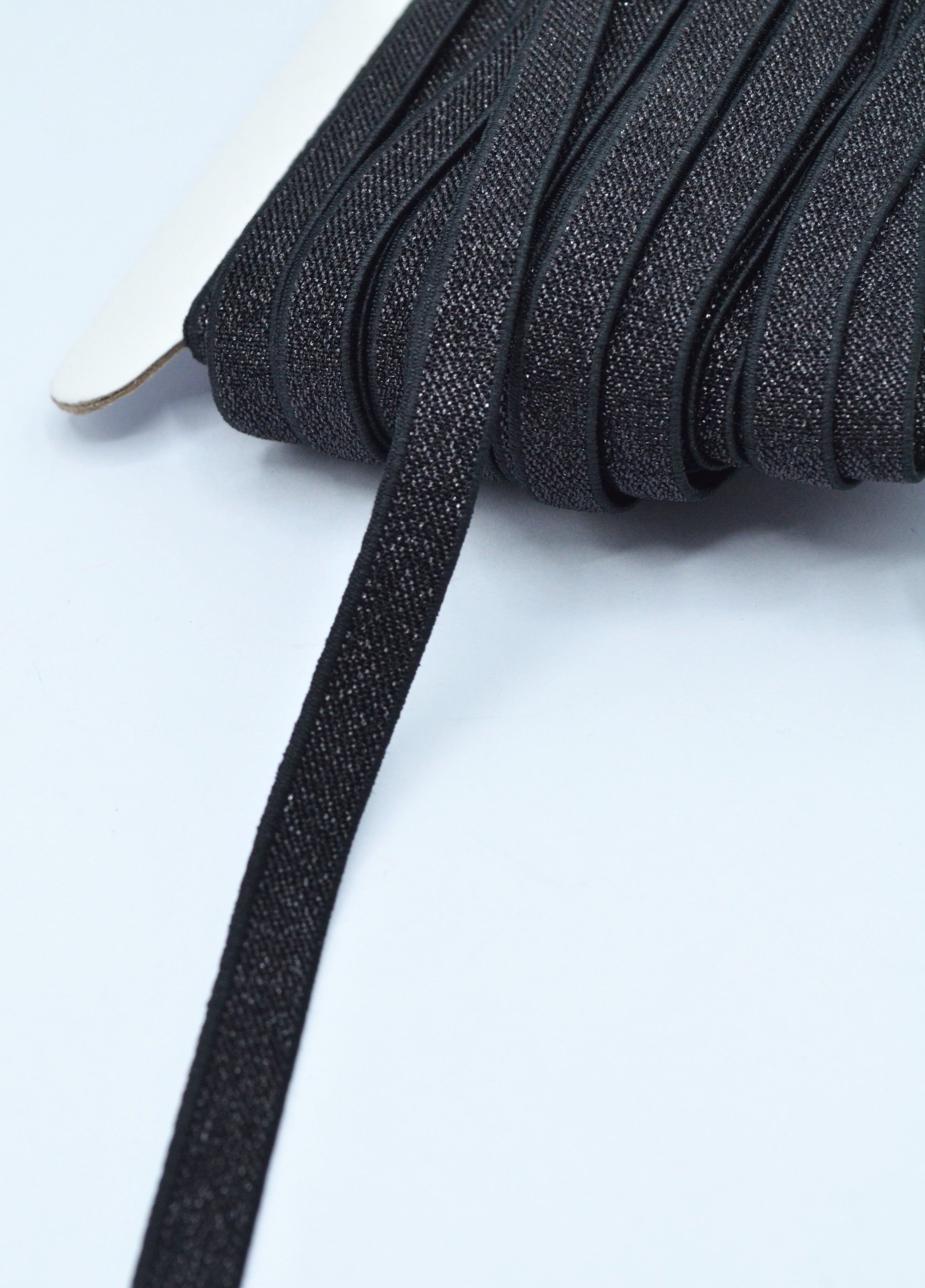 Elastic Bretele Sutien, Negru Cu Fir Lurex, 10mm