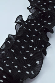 Volan Din Voal Negru Cu Buline, 11cm