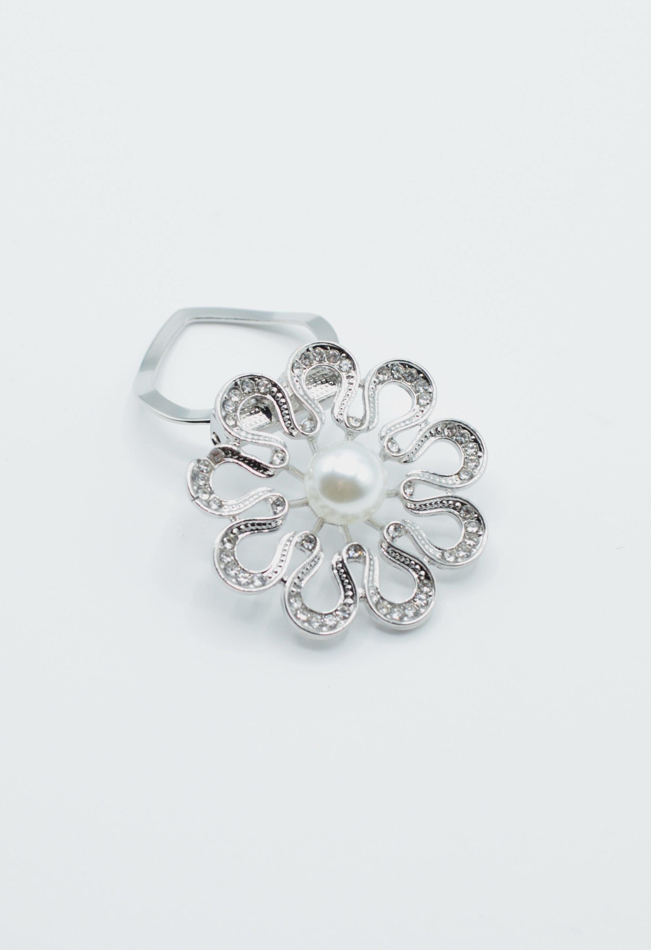 Clips Esarfa Cu Perla Si Pietre, 37mm