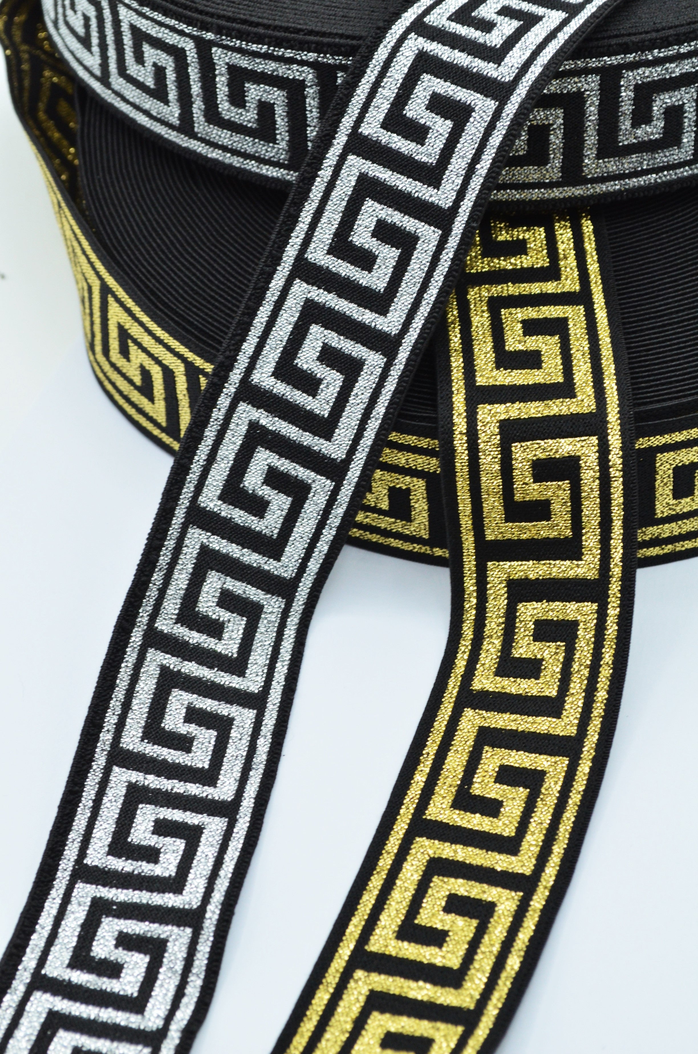 Elastic Decorativ 4cm, Auriu/Argintiu