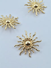 Nasturi metalici soare 3.50cm Aurii