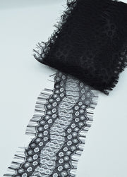 Dantela Chantilly 10cm Neagra - Pret/Bucata 3 metri