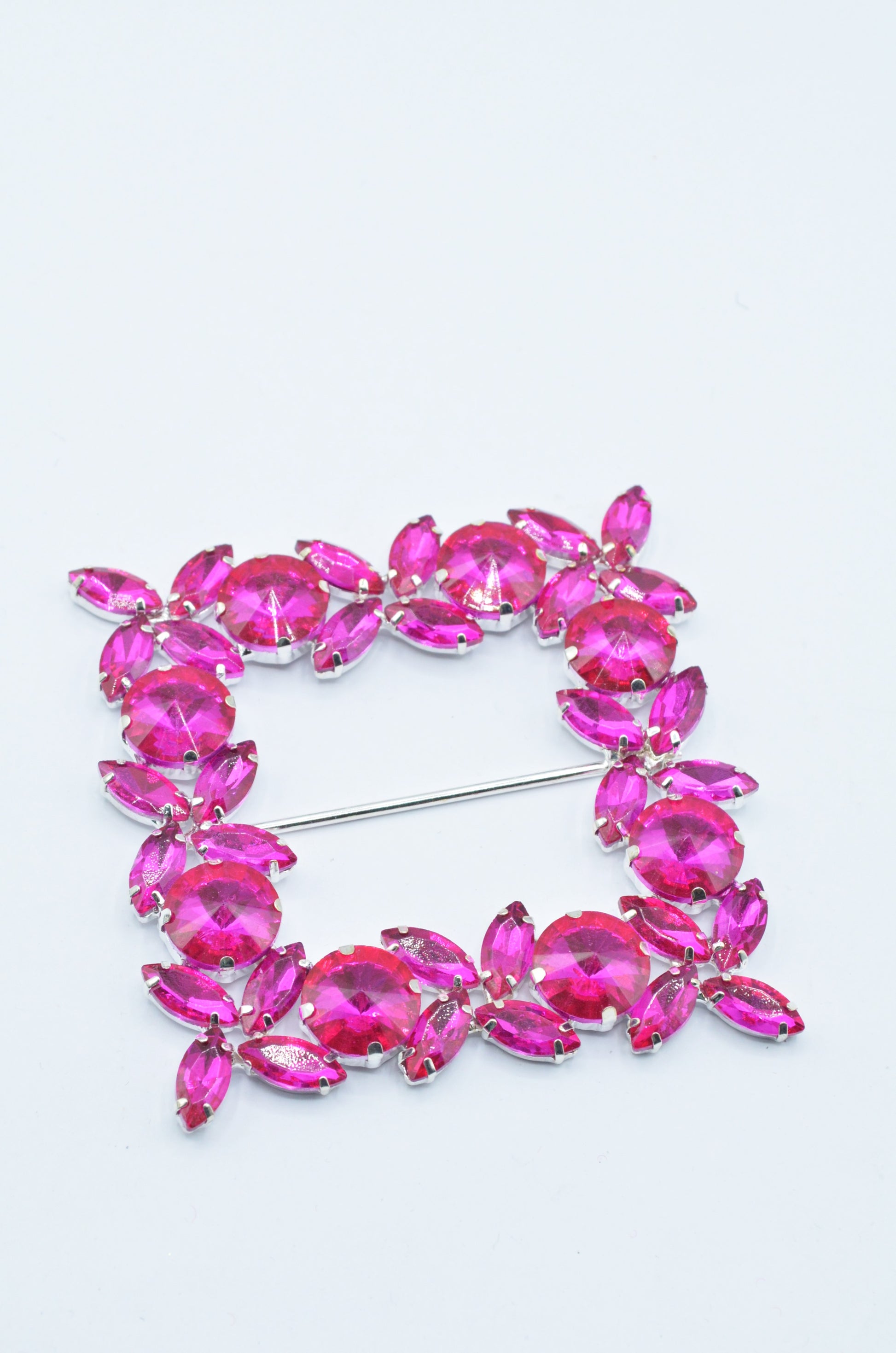 Catarama Metalica Cu Strasuri 50mm, (9cm) Fucsia