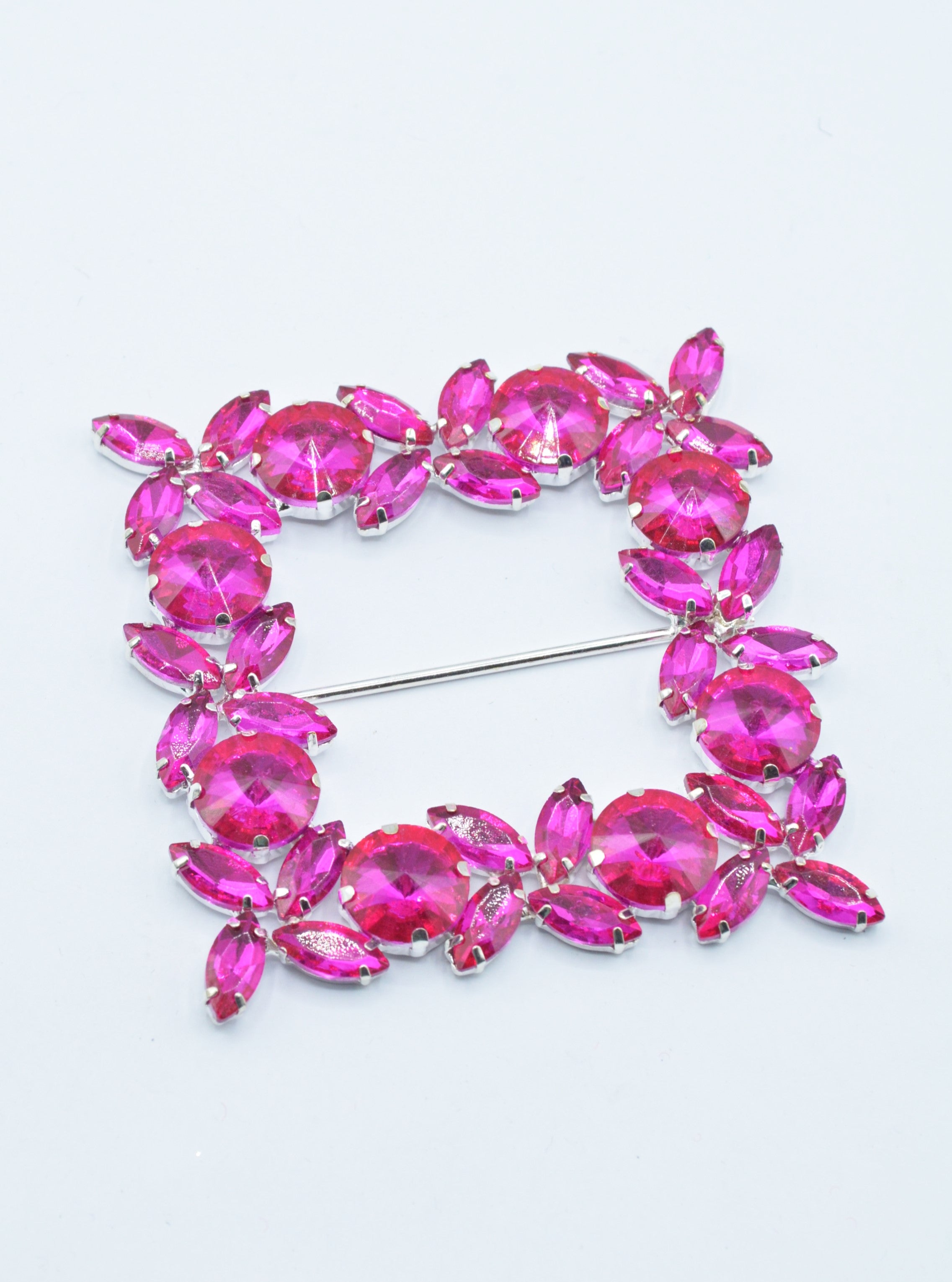 Catarama Metalica Cu Strasuri 50mm, (9cm) Fucsia