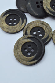 Nasturi De Plastic 28mm, Negru Cu Bej