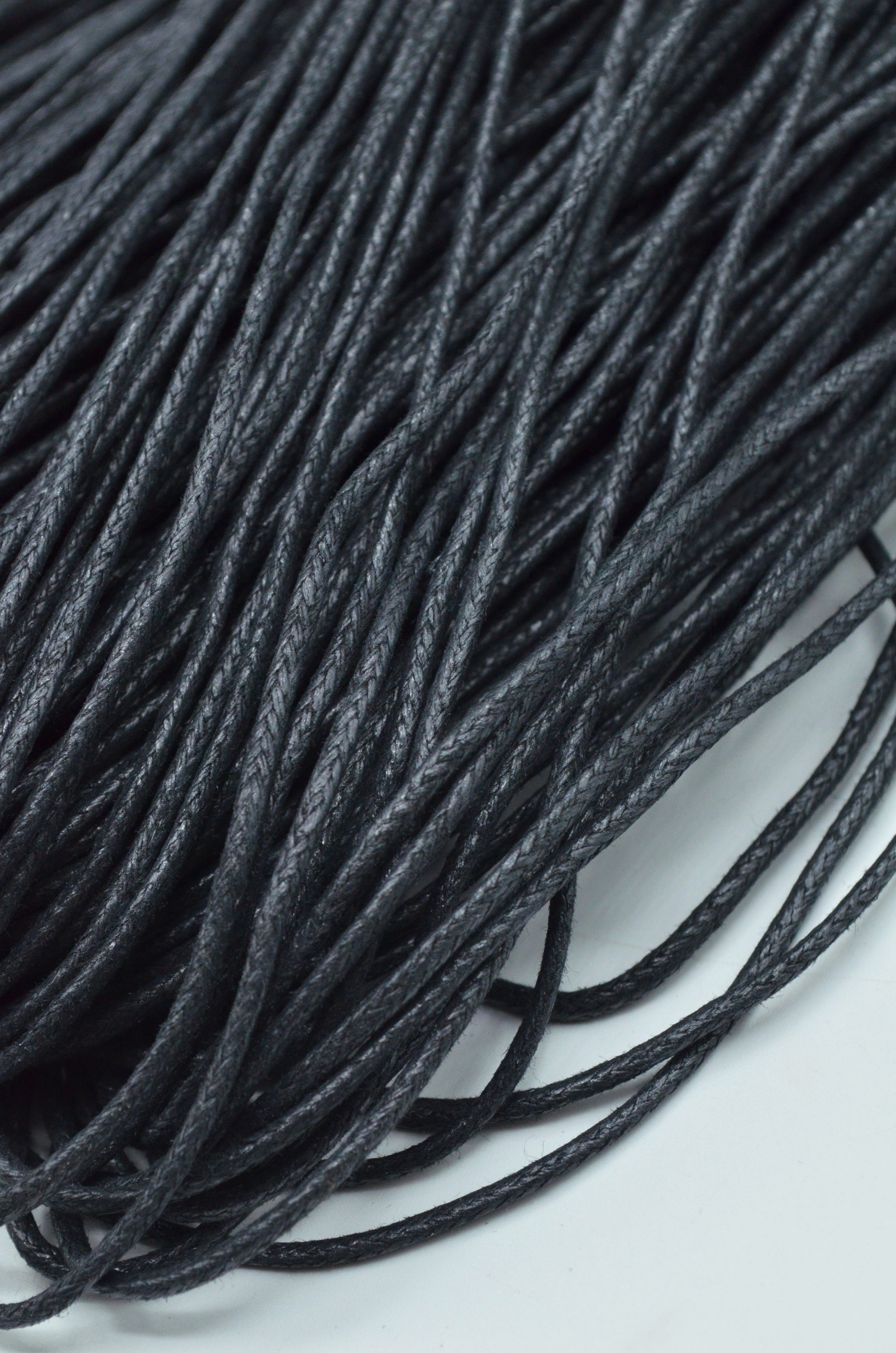 Snur De Bumbac Cerat 2mm, Negru