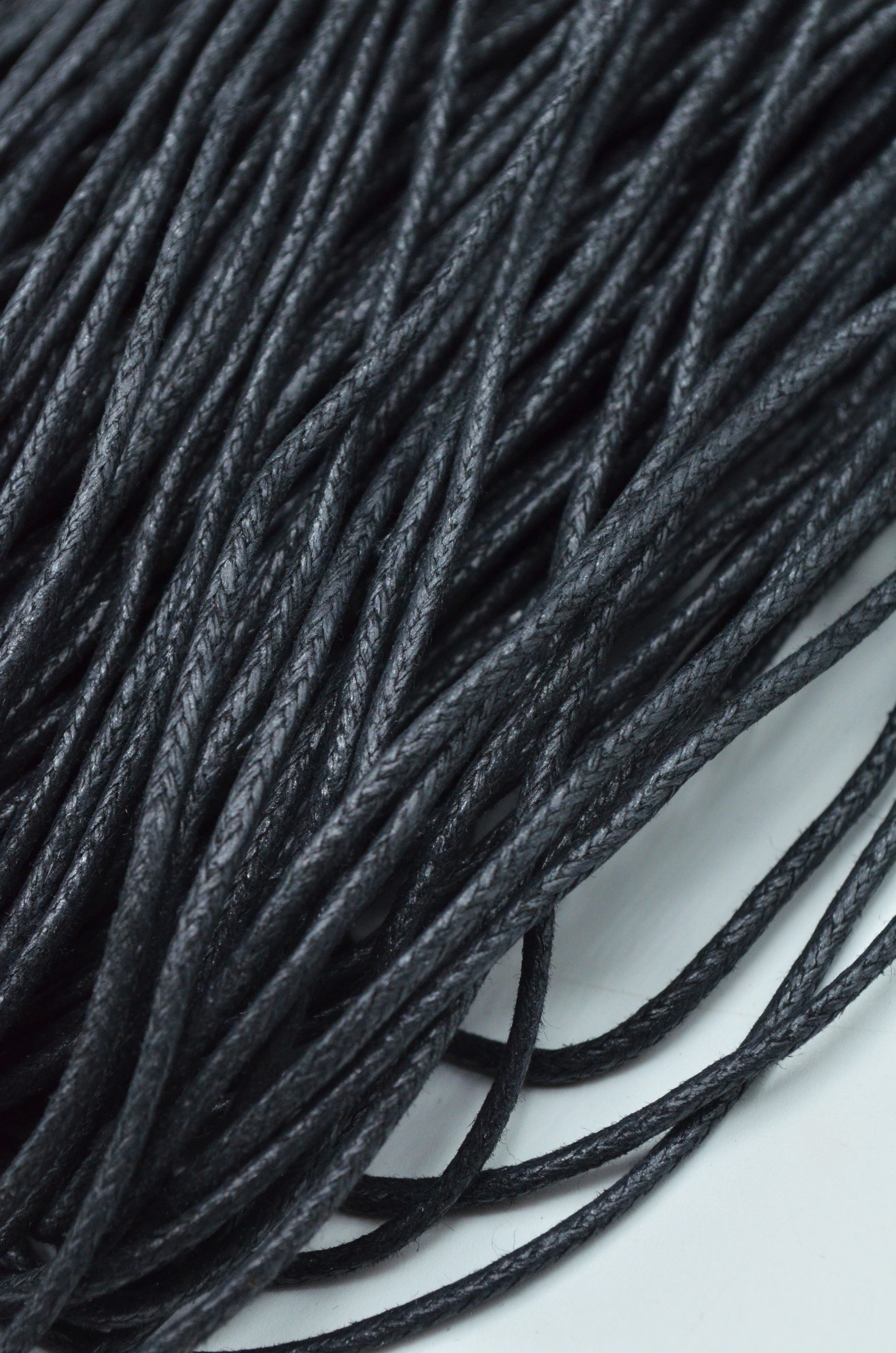 Snur De Bumbac Cerat 2mm, Negru