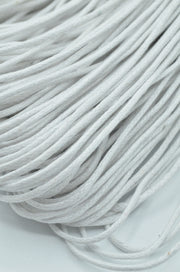 Snur De Bumbac Cerat 2mm, Alb