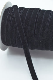 Panglica De Catifea Elastica, 7mm, Negru