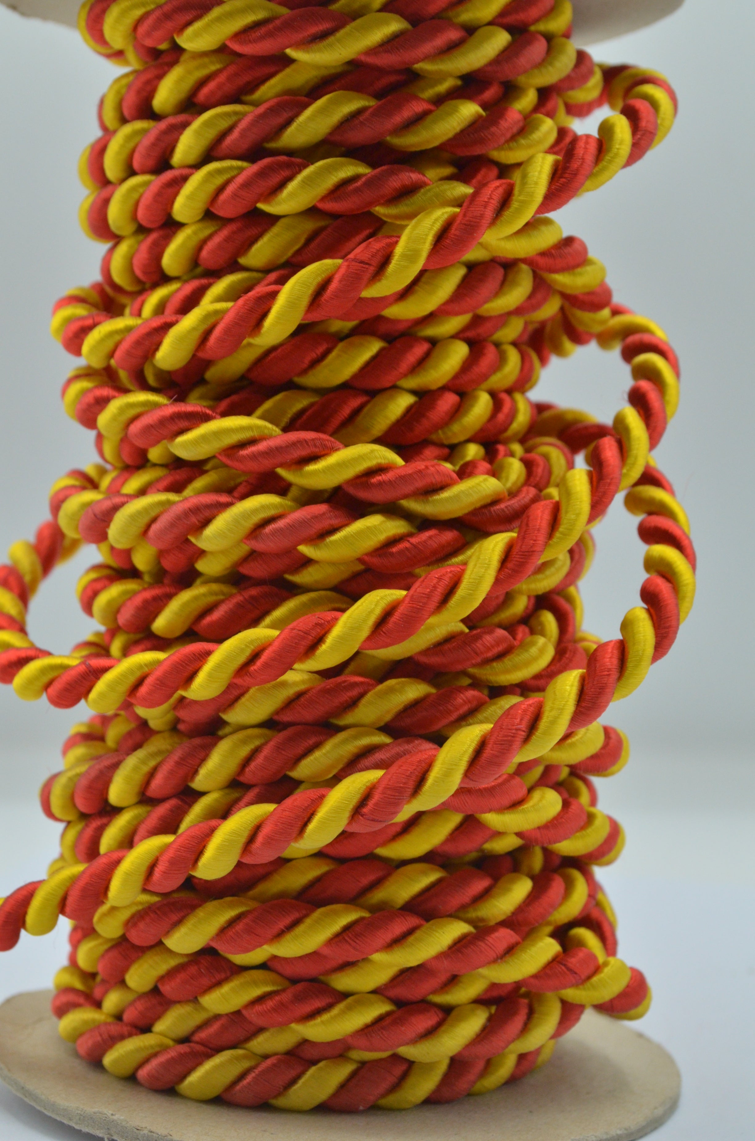 Snur Rasucit 8mm, Rosu cu Galben