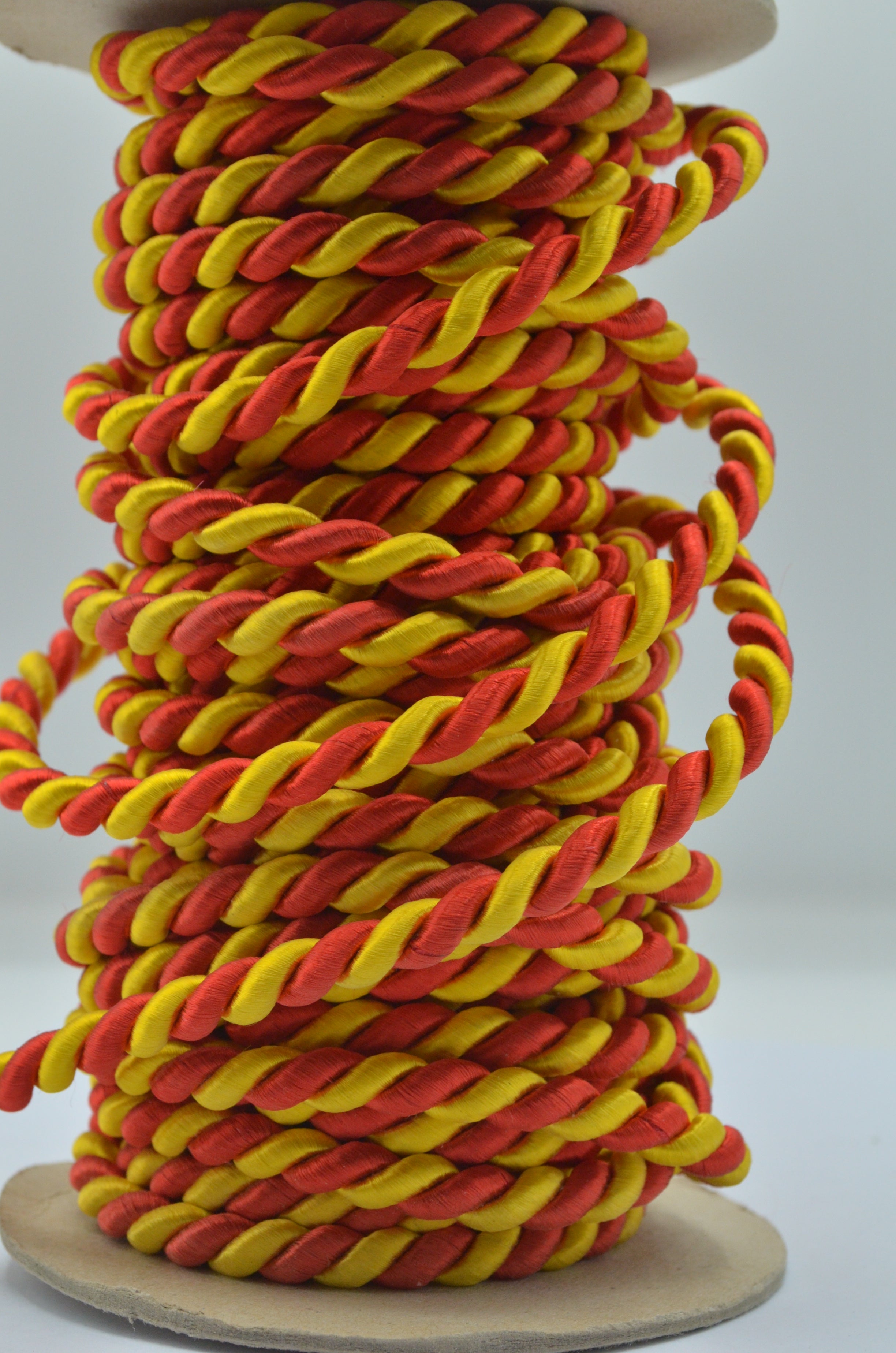 Snur Rasucit 8mm, Rosu cu Galben