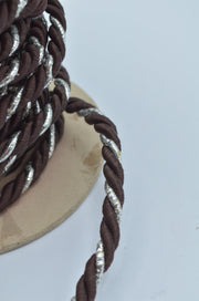 Snur Rasucit 7mm, Maro cu Argintiu