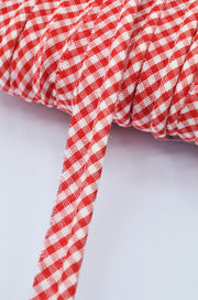 Paspoal de bumbac 15mm, Rosu cu Alb