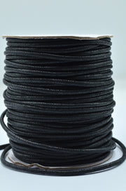 Snur de bumbac cerat, 3mm - Negru