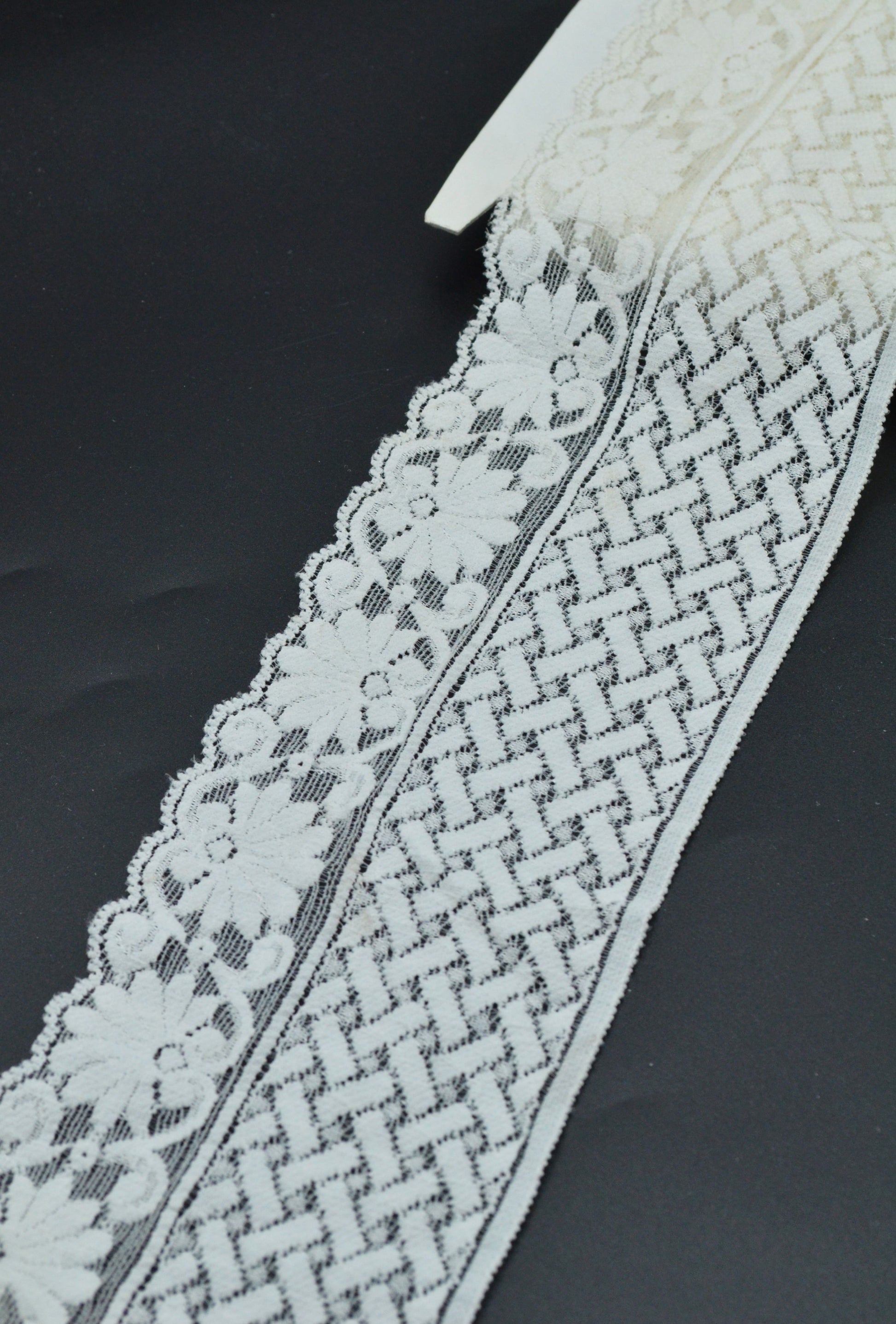 Dantela Elastica 9.50cm, Ivoire