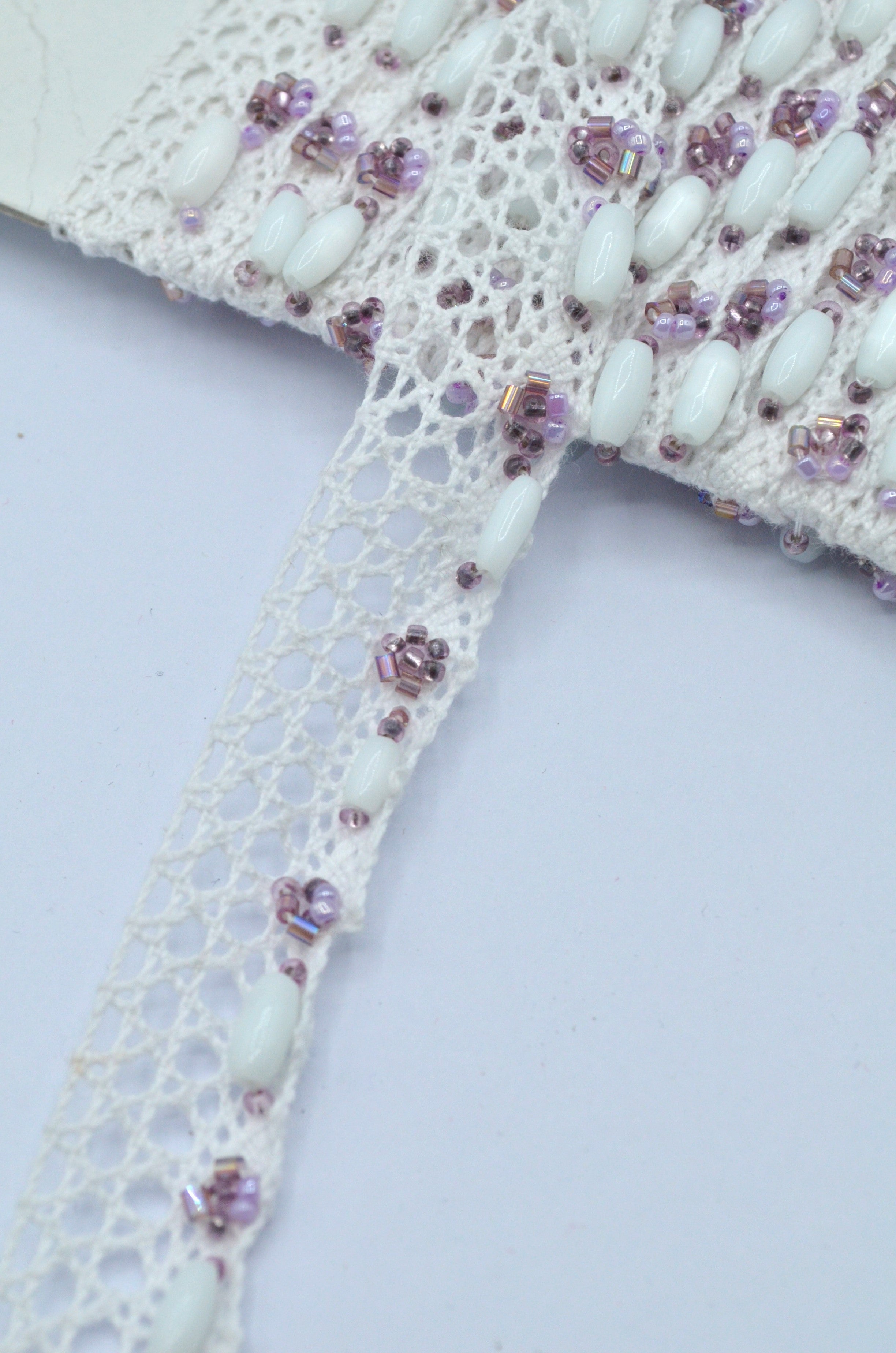 Dantela De Bumbac Cu Margele 2cm