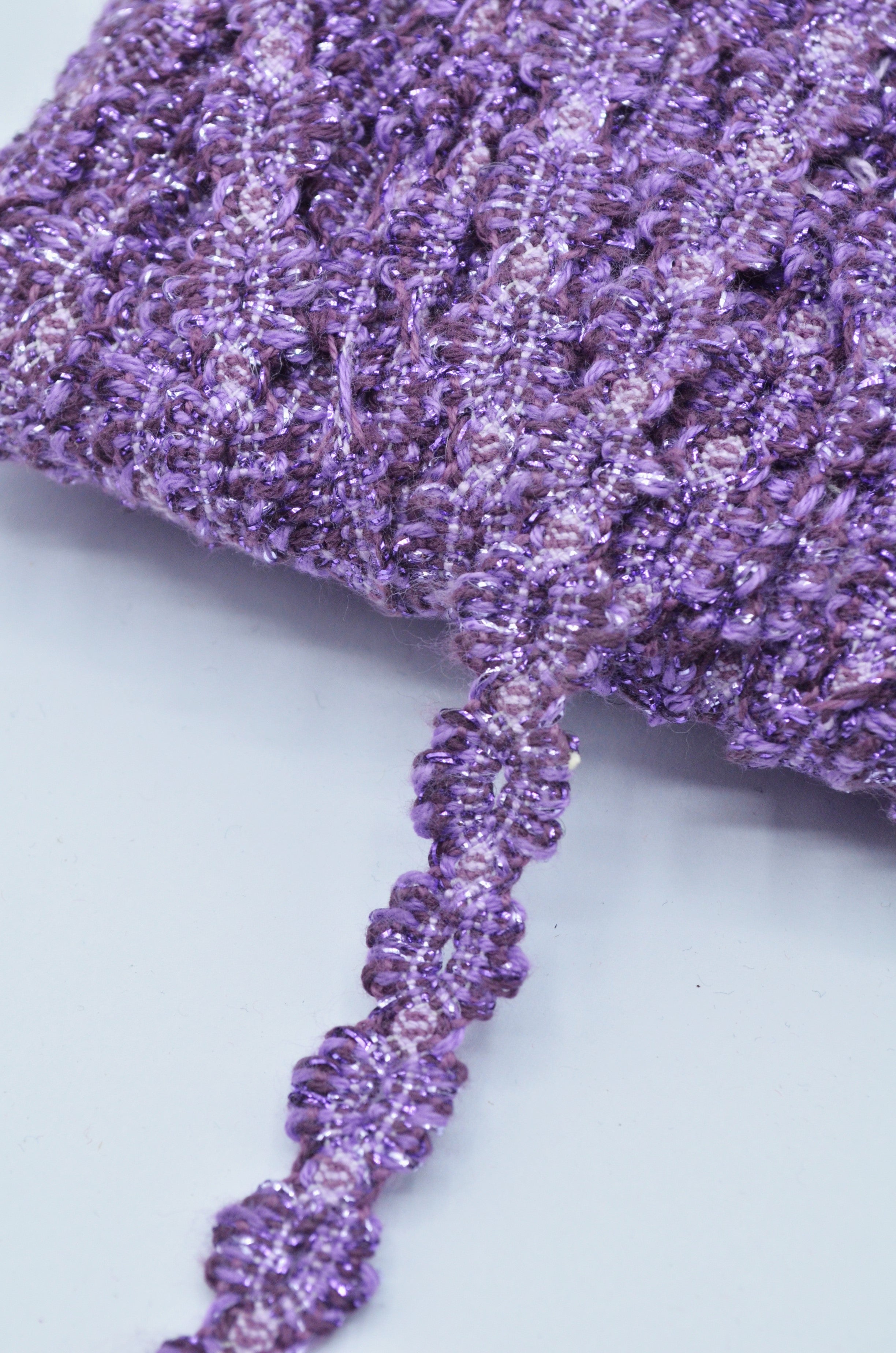 Dantela De Bumbac 1.50cm, Mov cu fir lurex