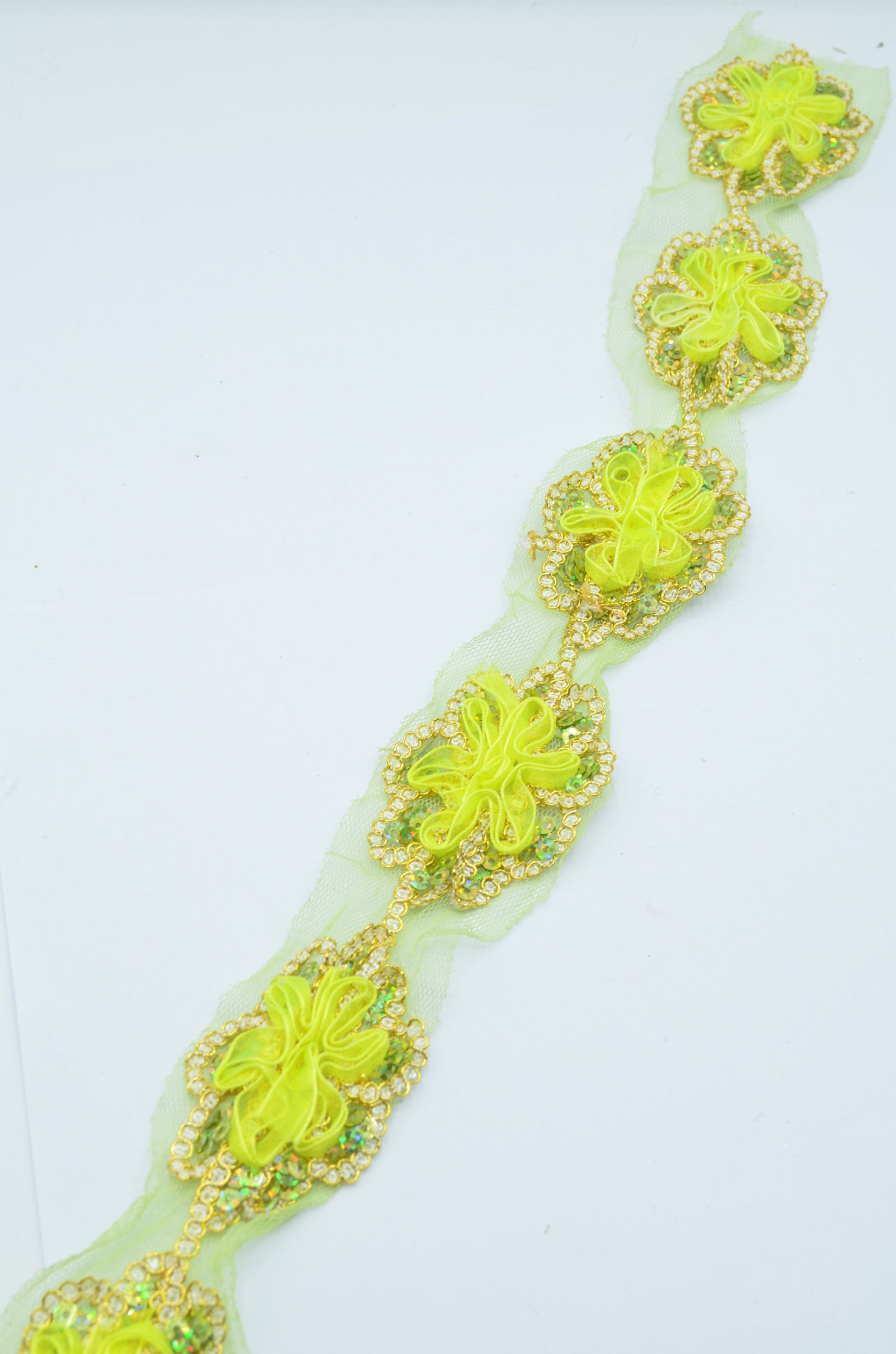 Pasmanterie Cu Paiete Pe Tull 6.50cm, Verde