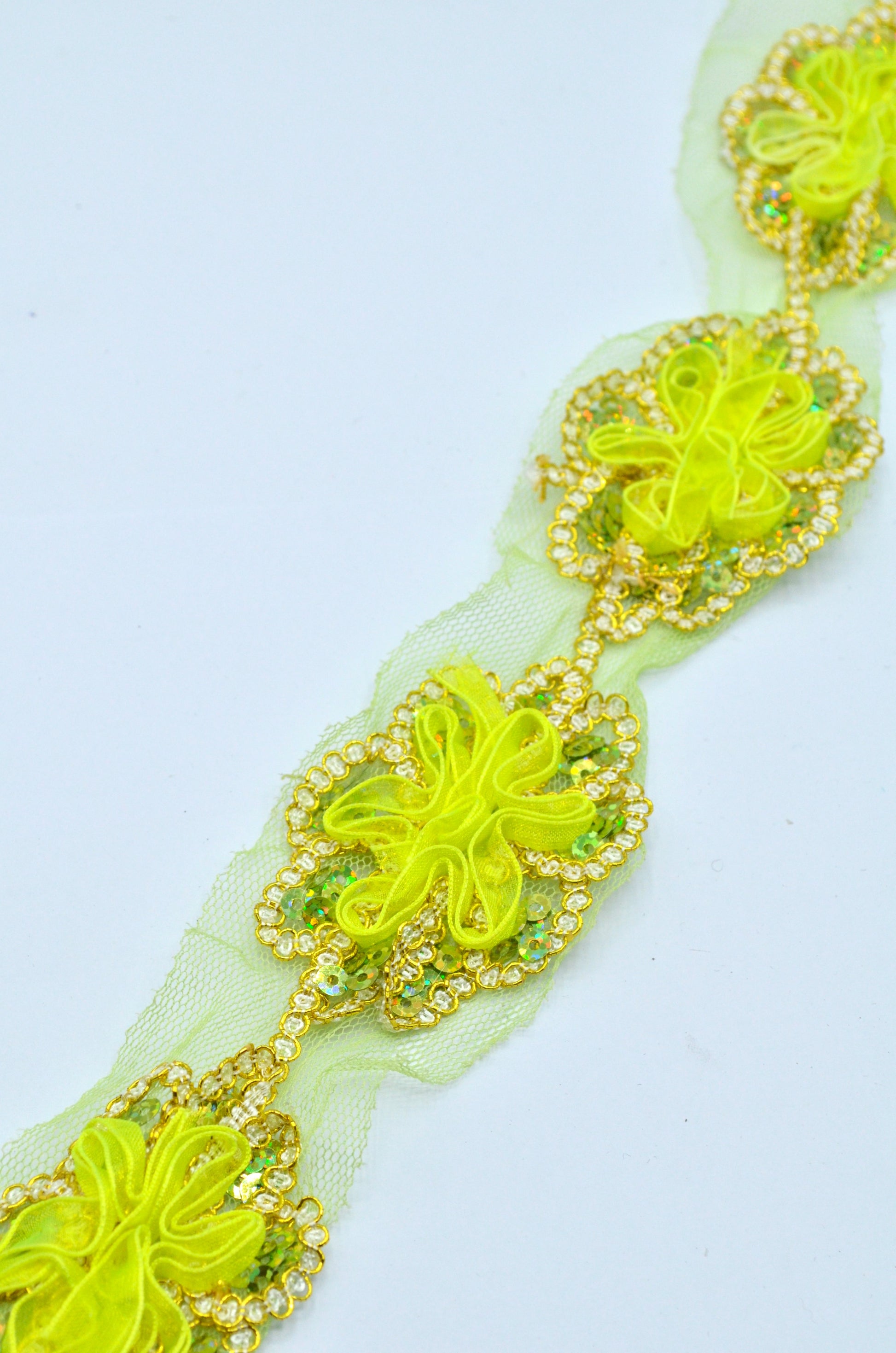 Pasmanterie Cu Paiete Pe Tull 6.50cm, Verde