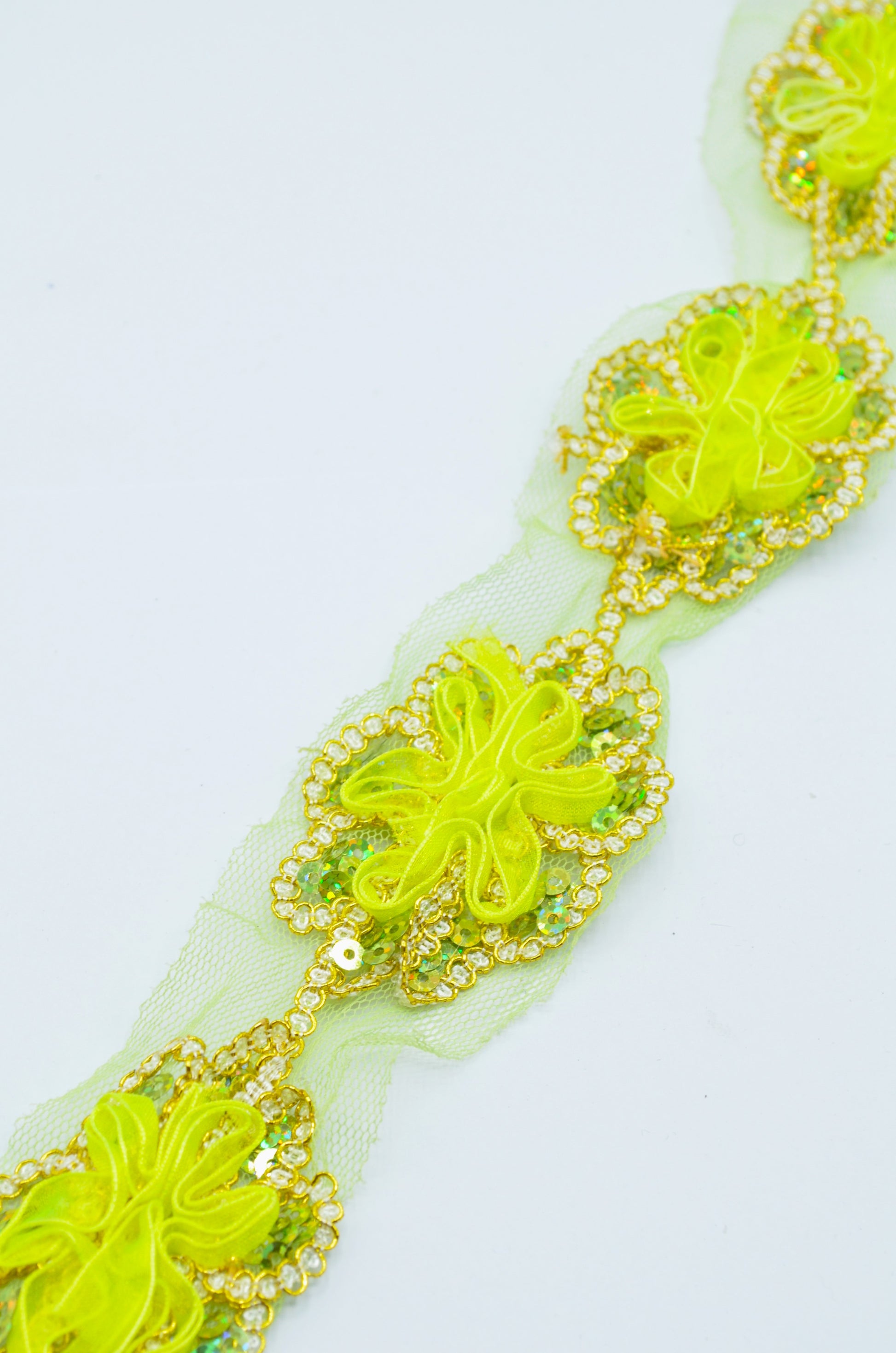 Pasmanterie Cu Paiete Pe Tull 6.50cm, Verde